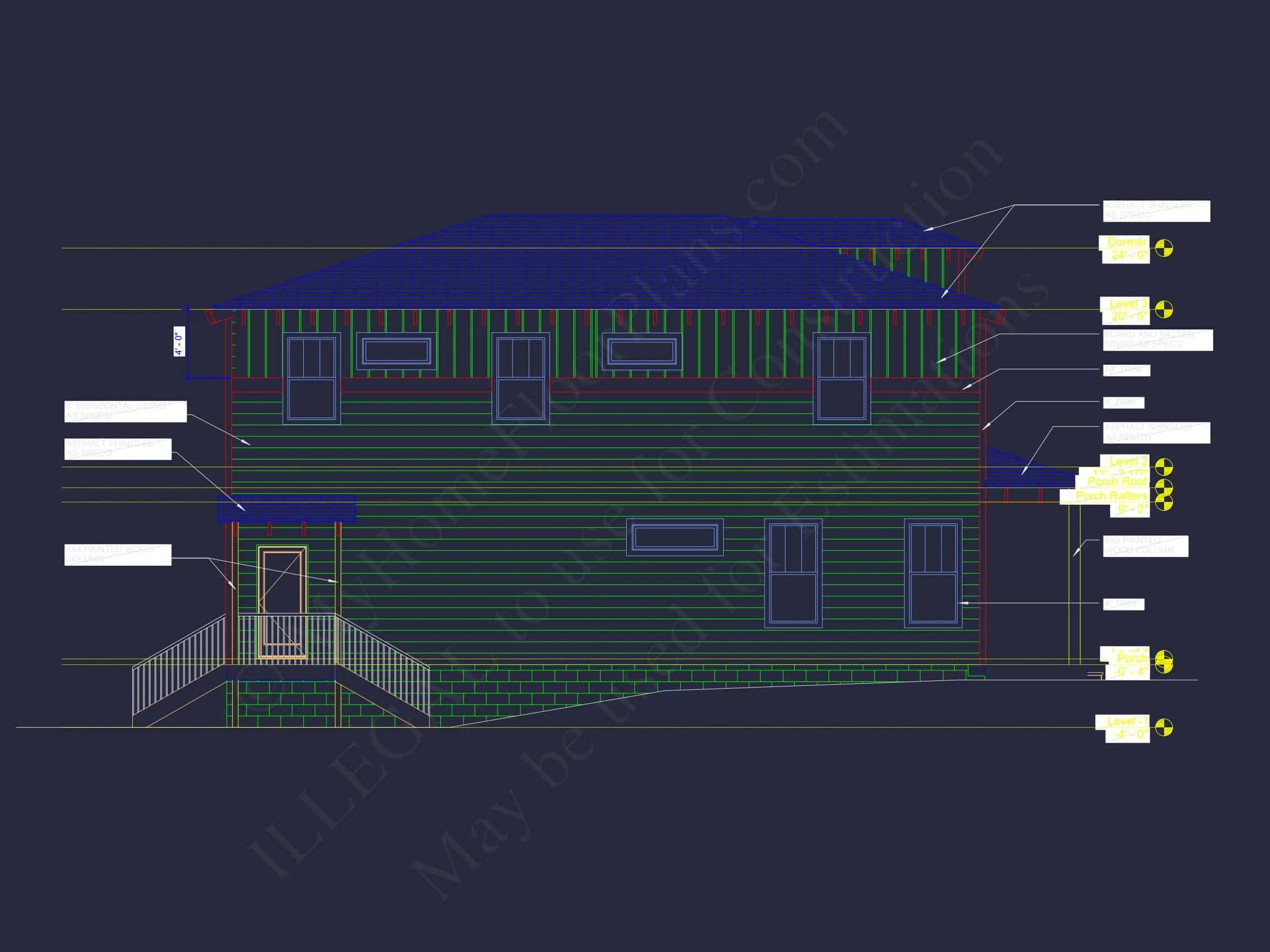 Modern Craftsman house Plan with Floor Plans and CAD Designs