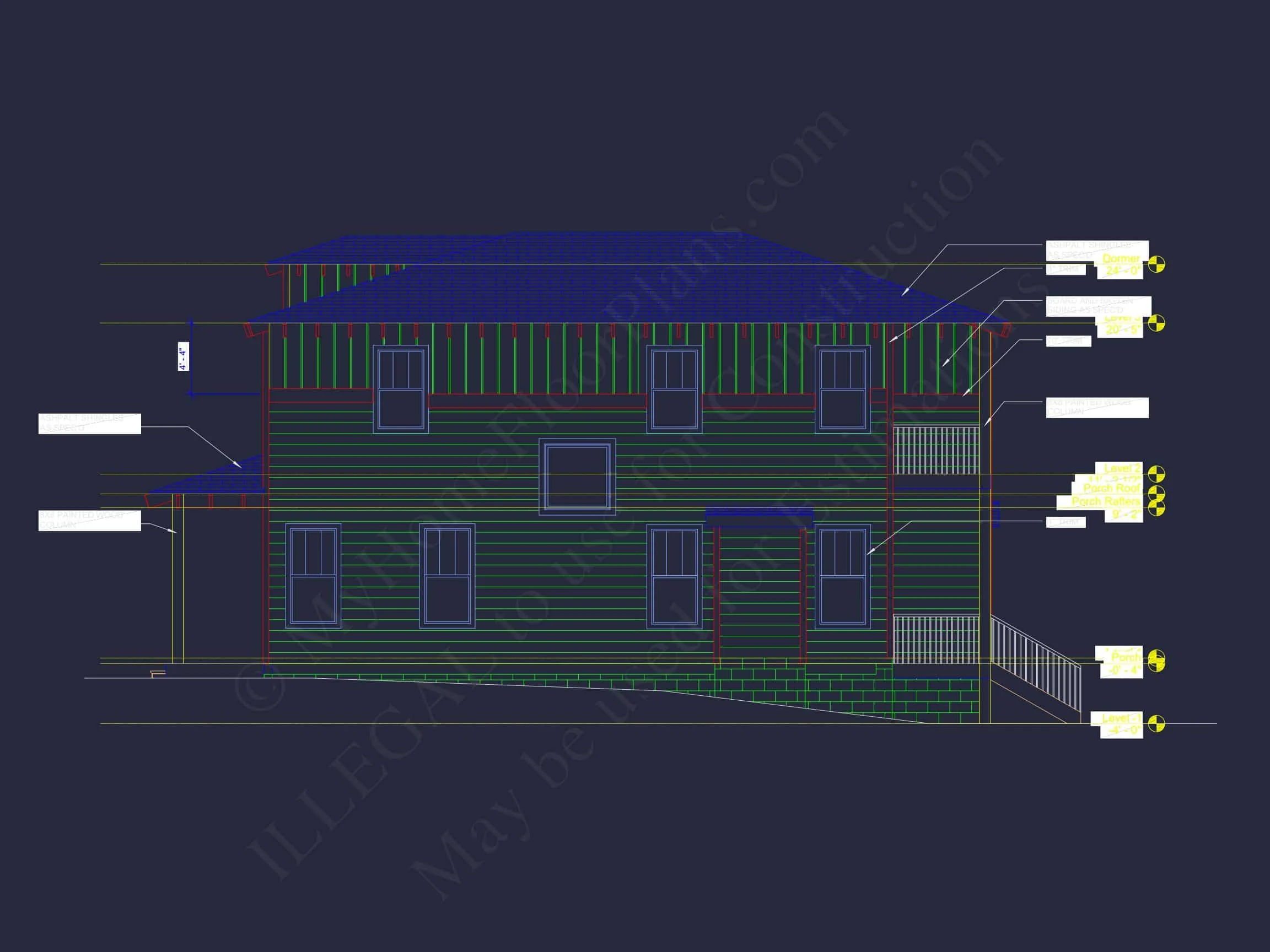 Modern Craftsman house Plan with Floor Plans and CAD Designs