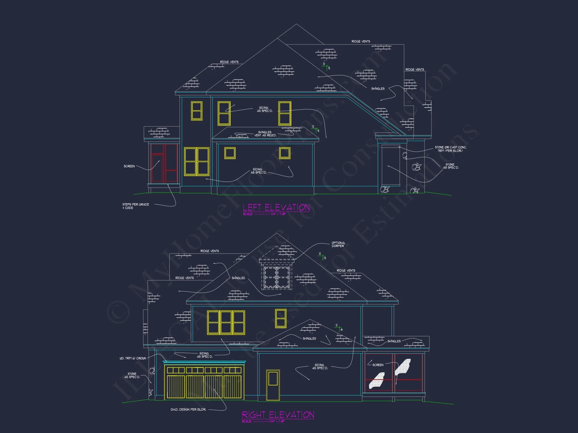 Elegant house Floor Plan with 2.5 Floors and CAD Designs