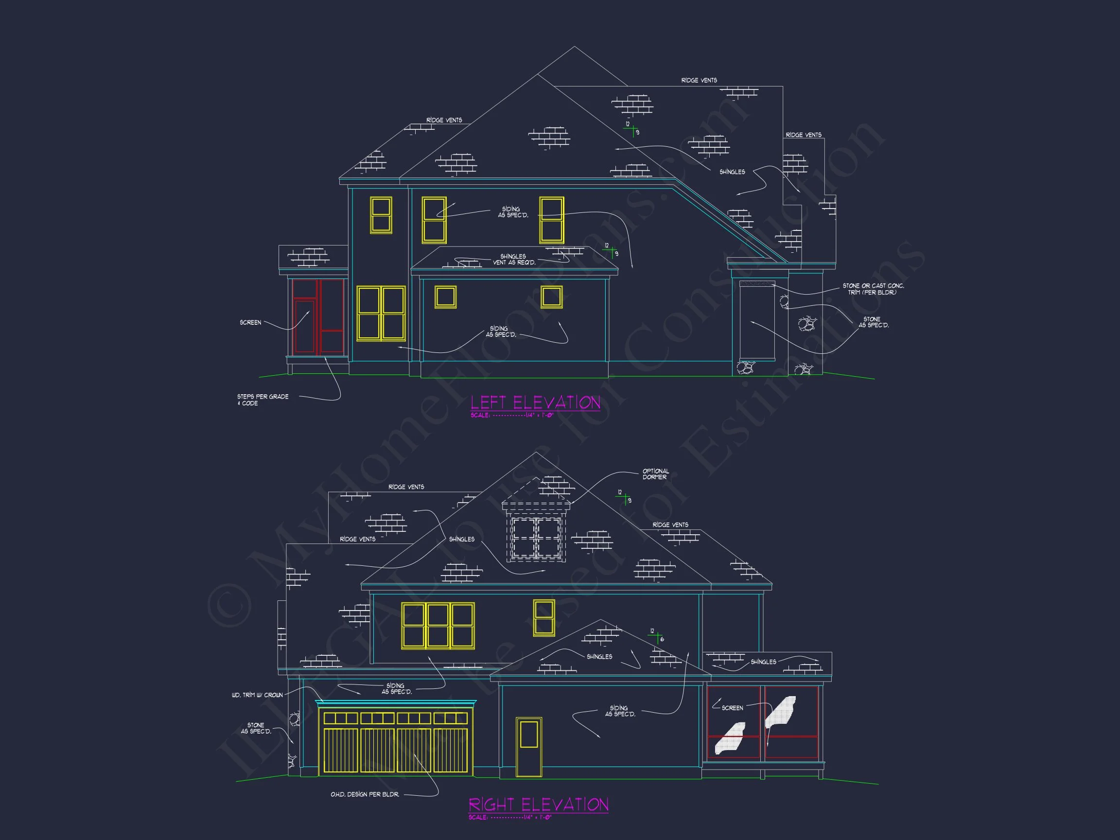 14-1121 HOUSE PLAN - Elegant House Floor Plan with 2.5 Floors and CAD Designs 4 Elegant house Floor Plan with 2.5 Floors and CAD Designs