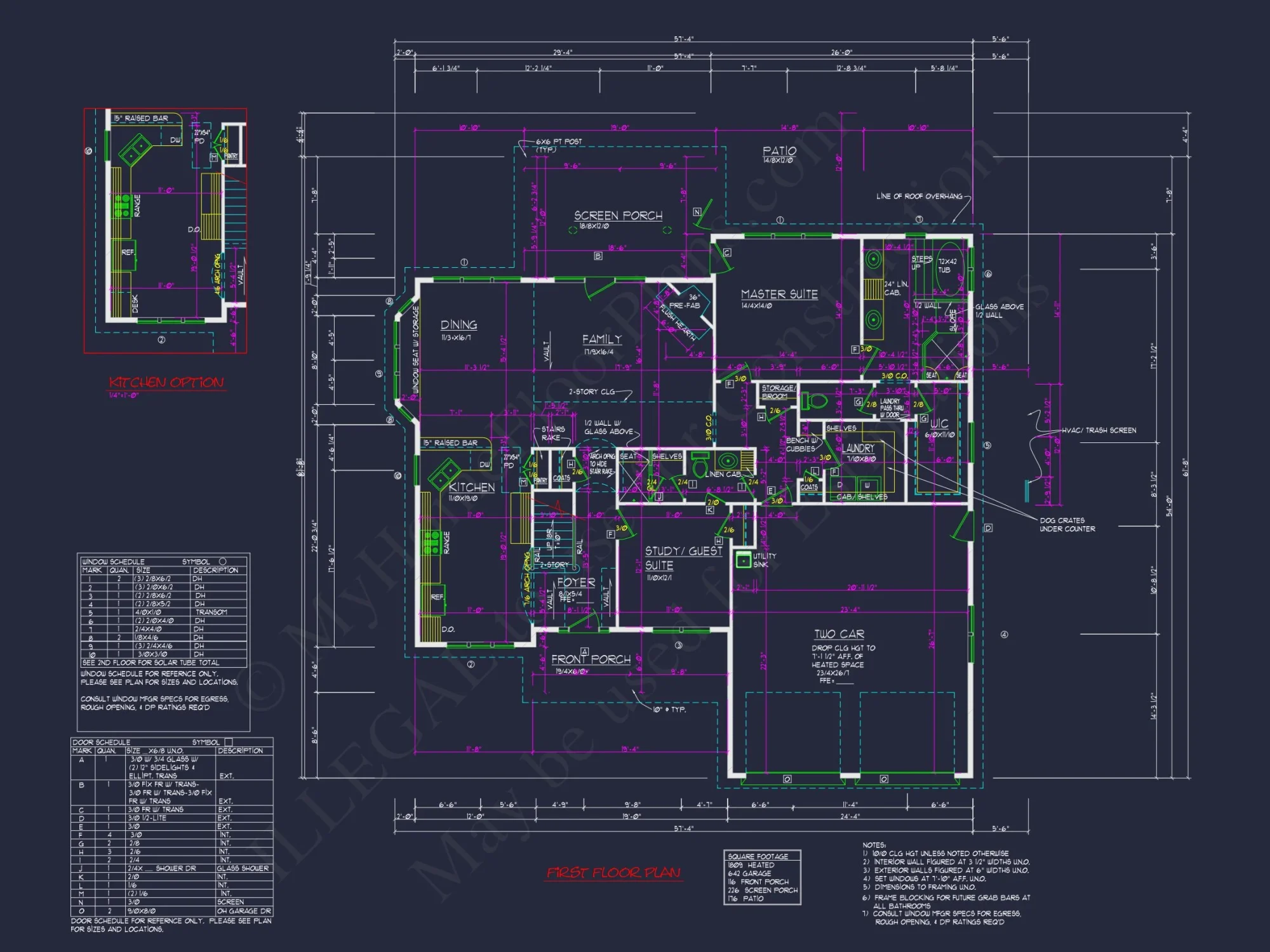 Custom house Blueprint: 2, 350 SF Craftsman Floor Plan Design