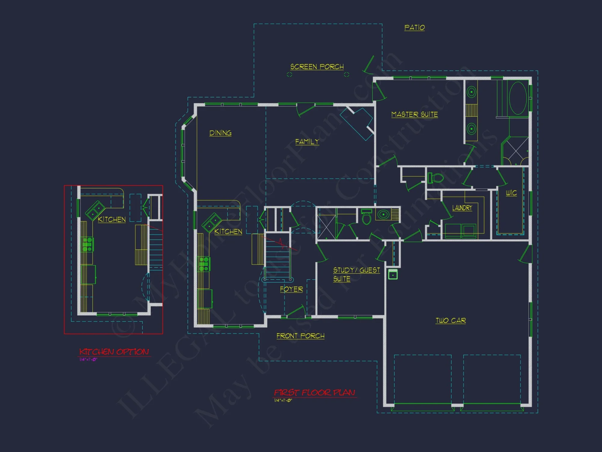 Custom house Blueprint: 2, 350 SF Craftsman Floor Plan Design