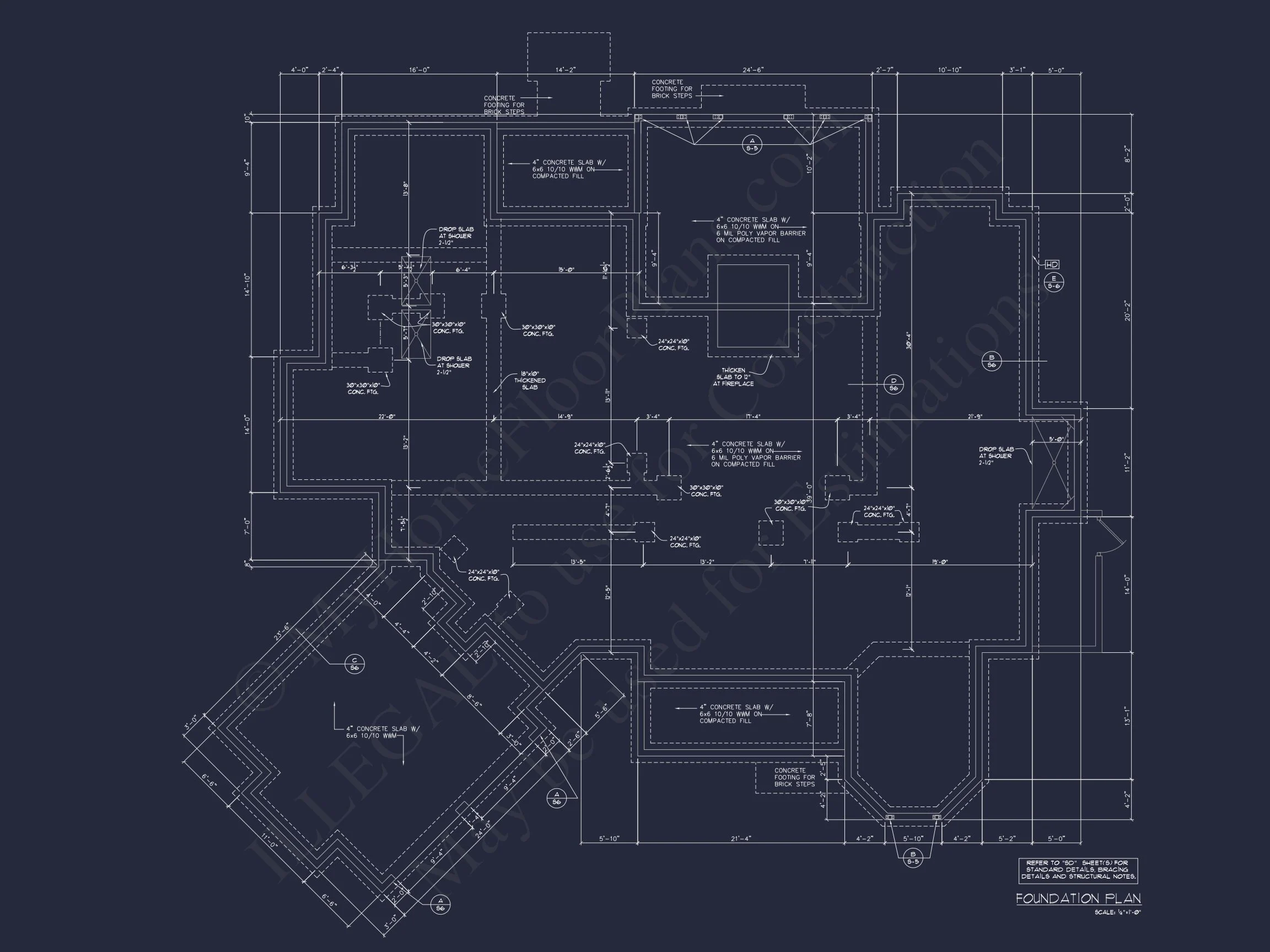 Coastal Craftsman house Plan: 4-Bed, 3-Bath Floor Plan Blueprint