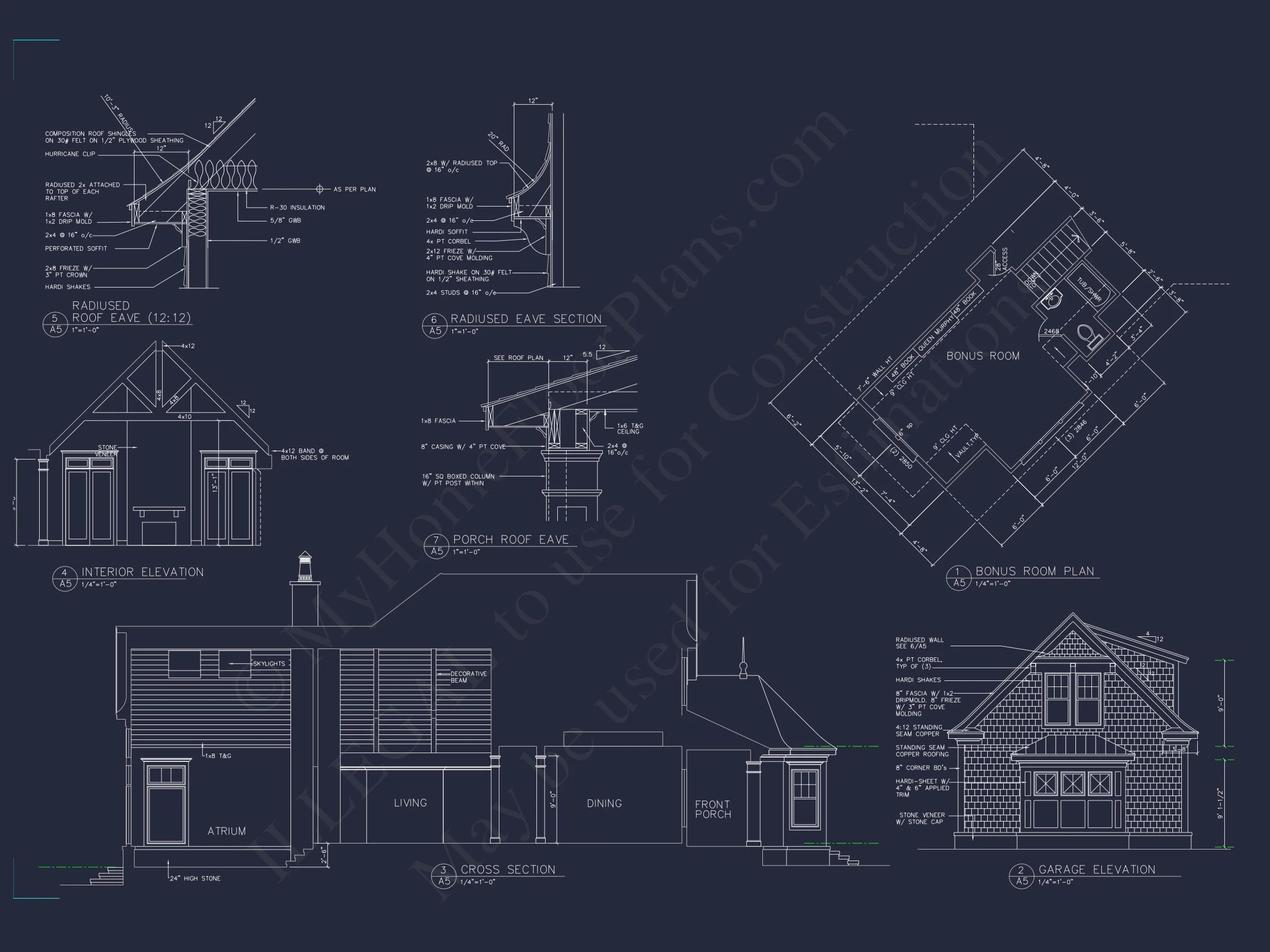 Coastal Craftsman house Plan: 4-Bed, 3-Bath Floor Plan Blueprint