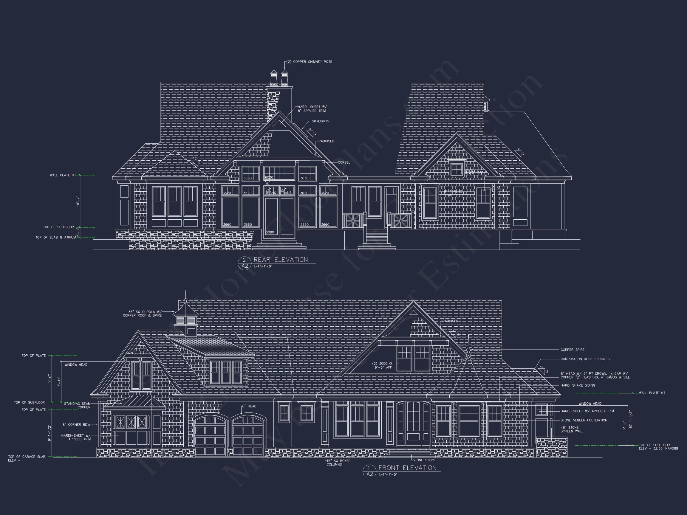 Coastal Craftsman house Plan: 4-Bed, 3-Bath Floor Plan Blueprint