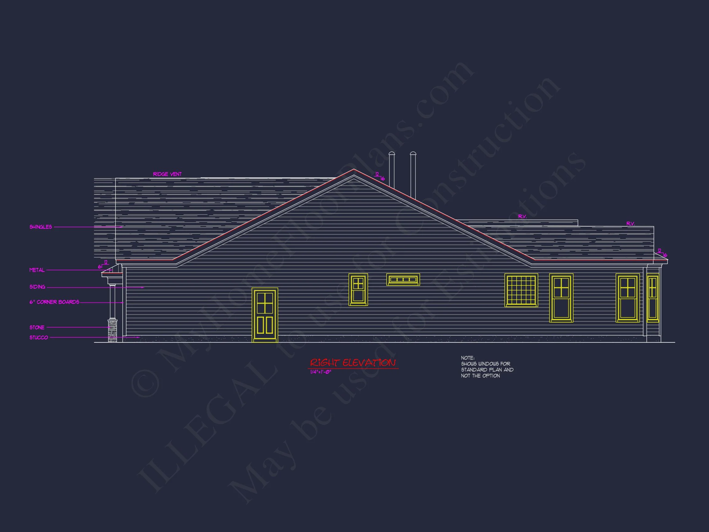 Craftsman house Plan with 1.5 Floors