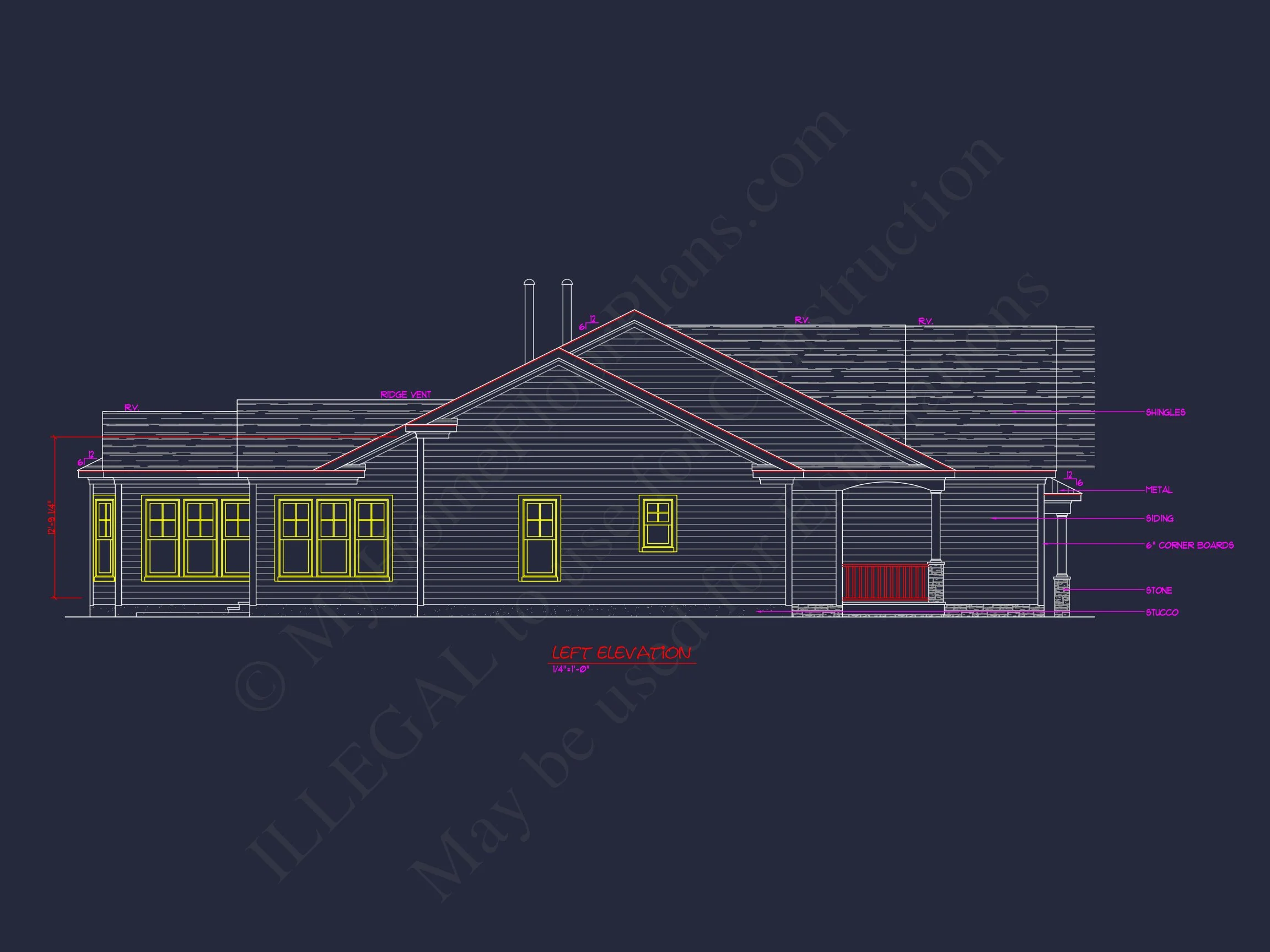 Craftsman house Plan with 1.5 Floors