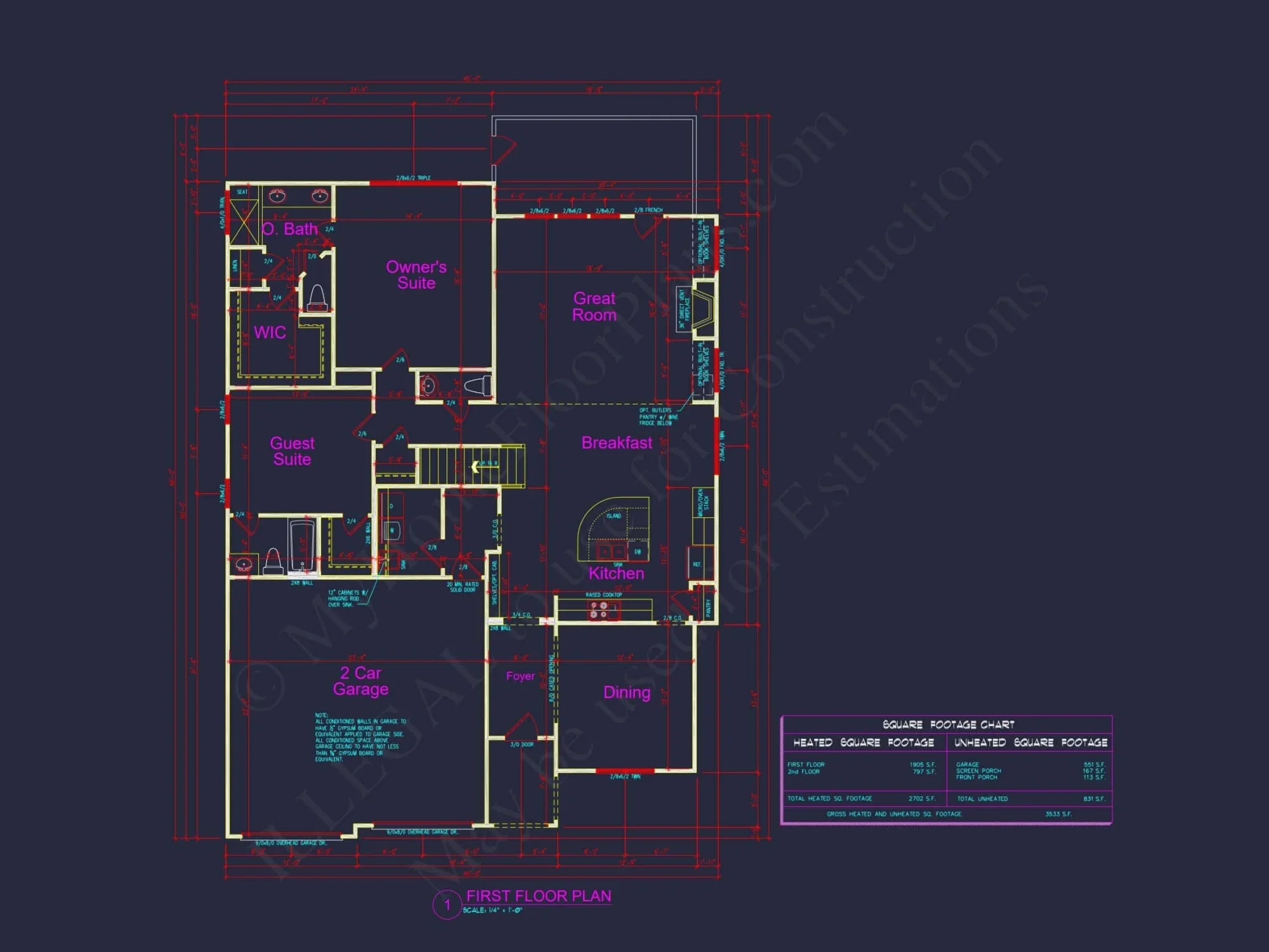 Charming house Floor Plan With 2-Story Design and 2 Garages