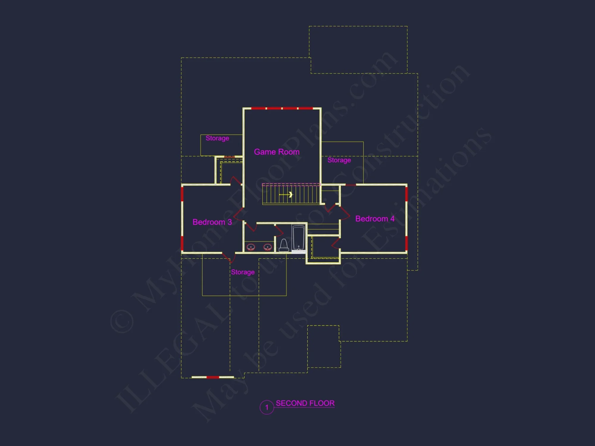Charming house Floor Plan With 2-Story Design and 2 Garages