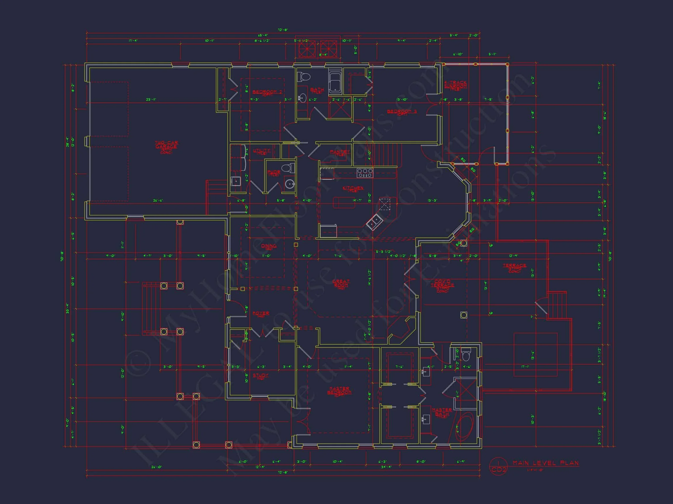 14-1025 HOUSE PLAN - Dream House Floor Plan: CAD Architectural Designs & Blueprint 7 Dream house Floor Plan: CAD Architectural Designs & Blueprint