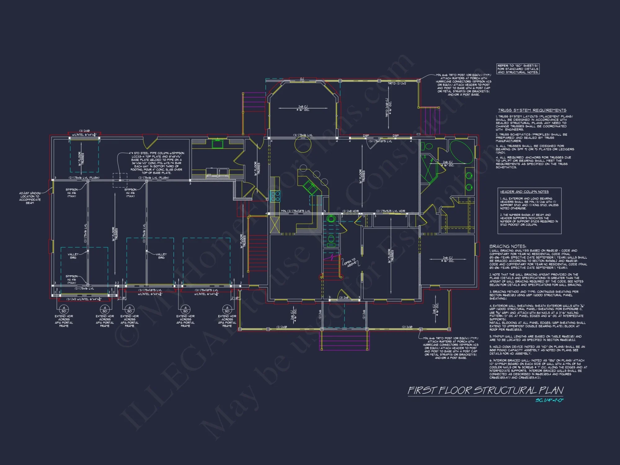 Traditional house Floor Plan with CAD Designs & 3 Garage Bays