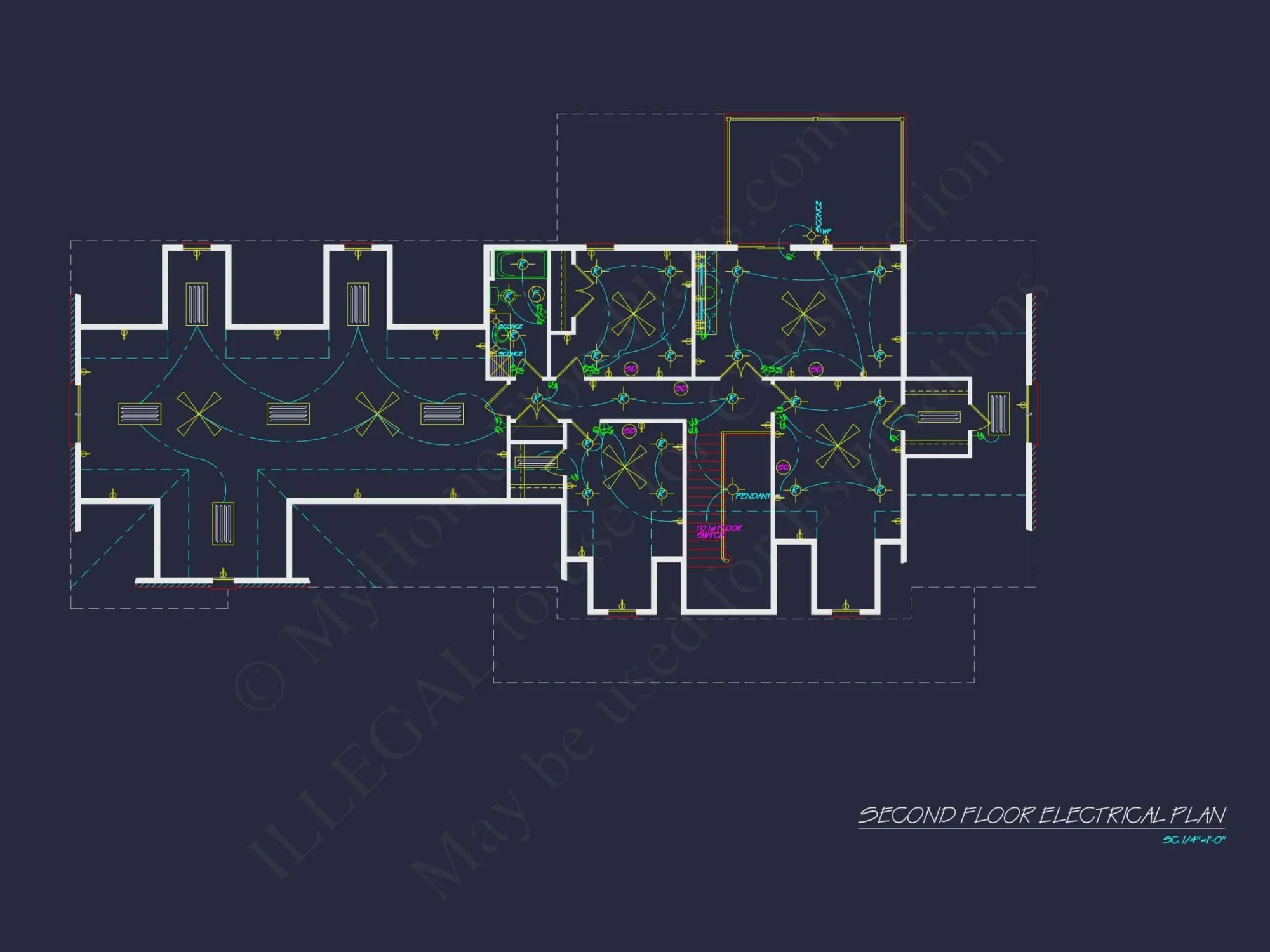 Traditional house Floor Plan with CAD Designs & 3 Garage Bays