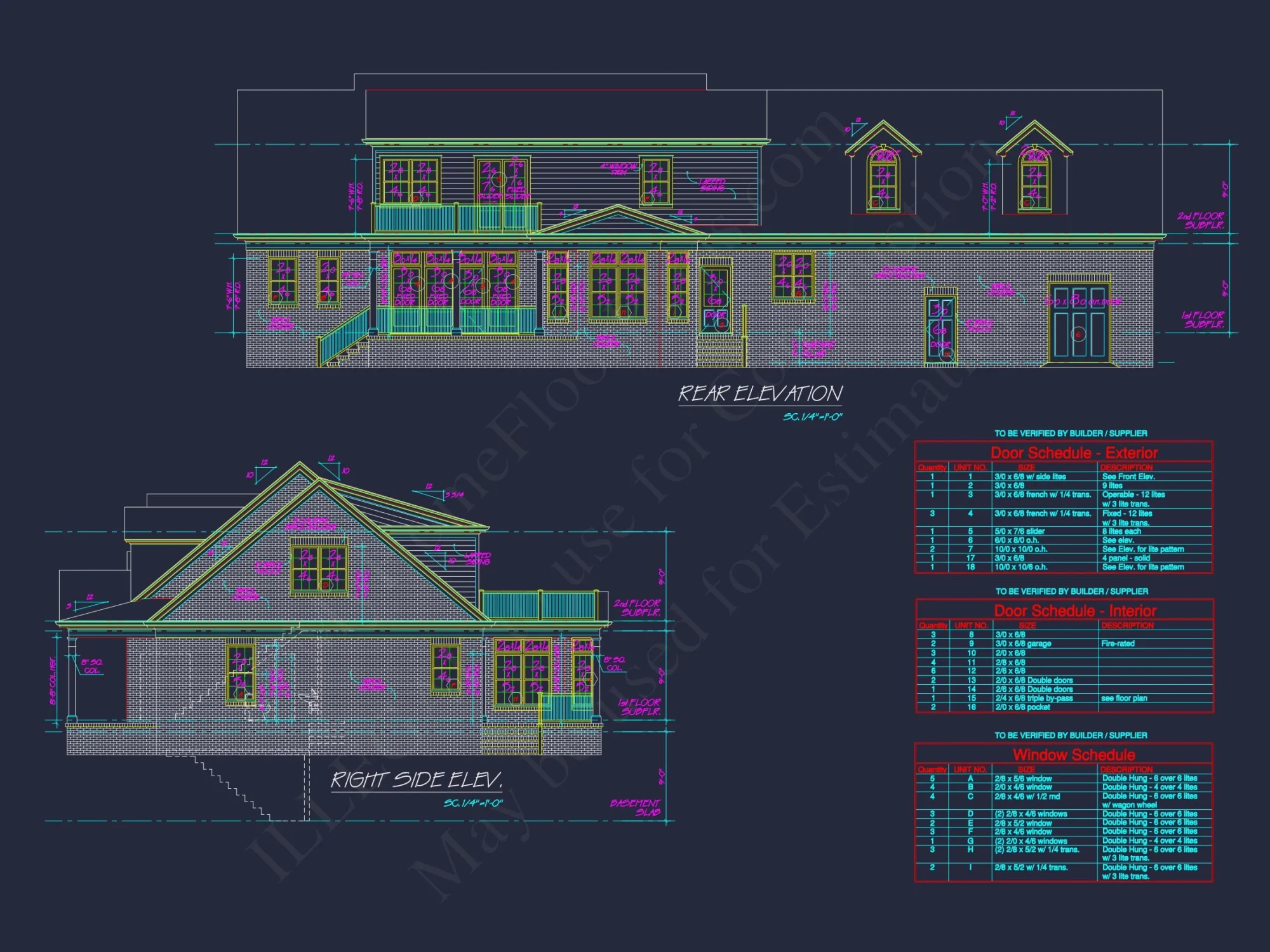 Traditional house Floor Plan with CAD Designs & 3 Garage Bays