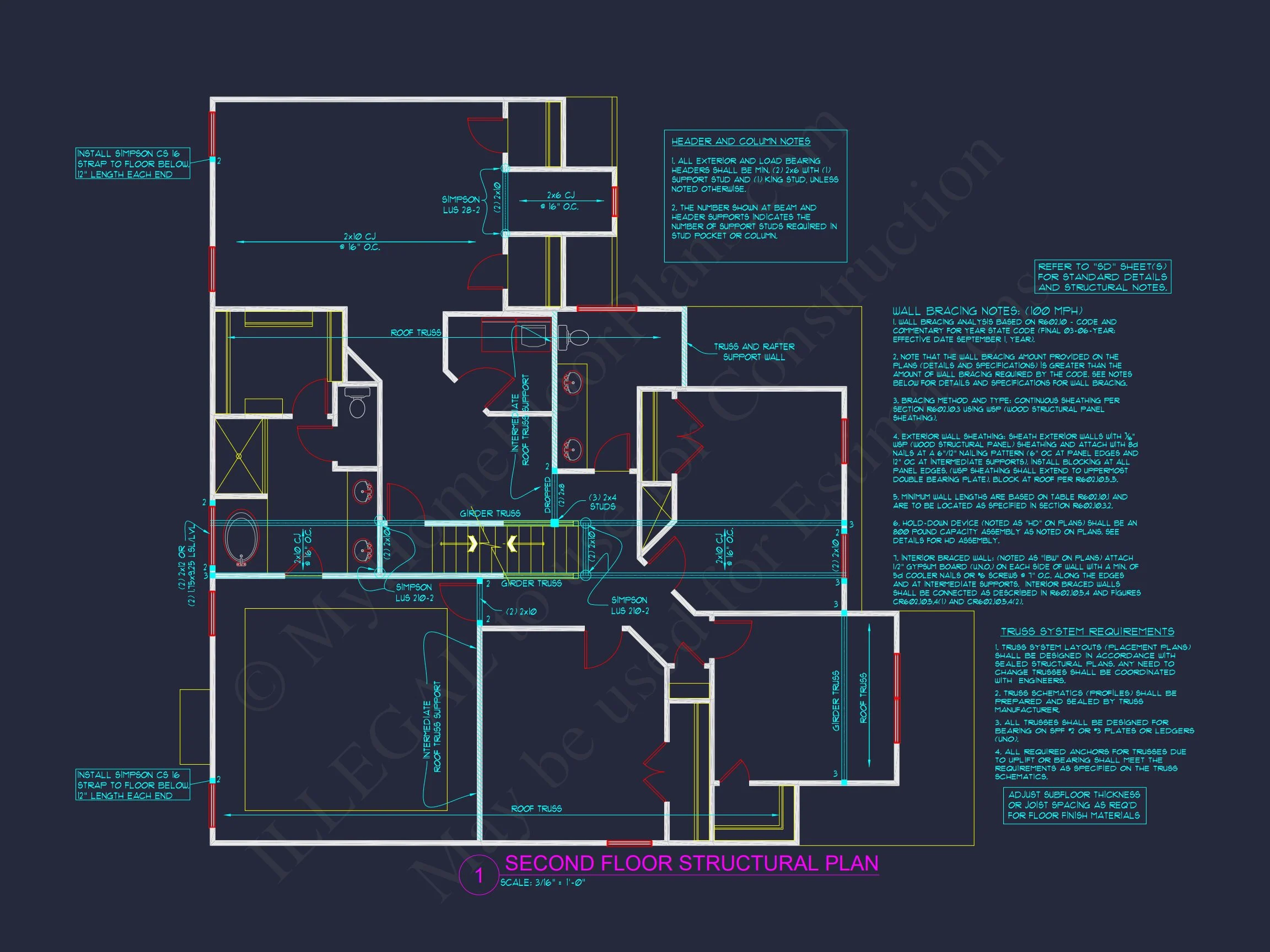 13-2097 HOUSE PLAN - Stylish House Plan with 4 Bedrooms, 3 Baths, and CAD Blueprint 15 Stylish house Plan with 4 Bedrooms, 3 Baths, and CAD Blueprint