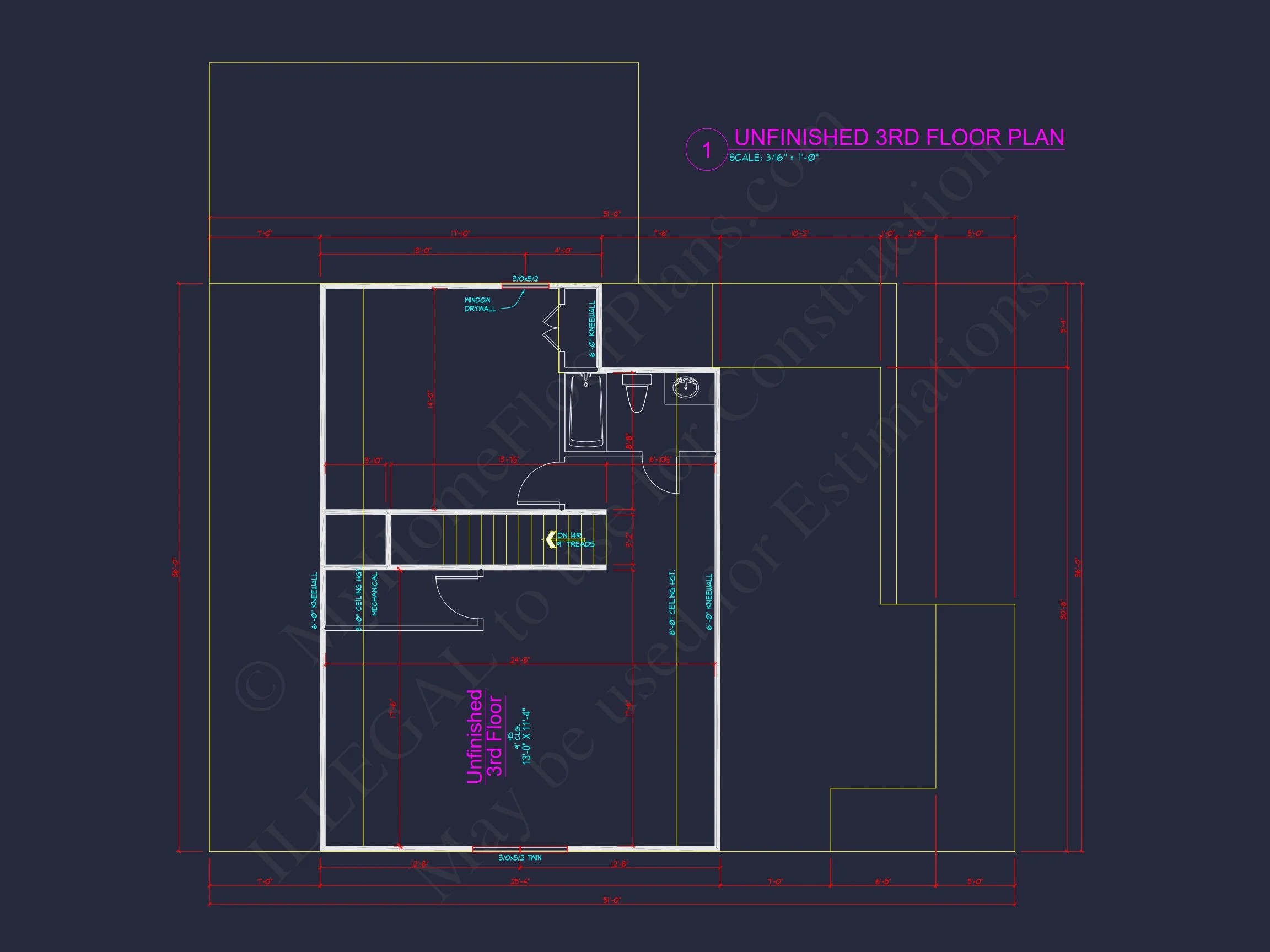 13-2097 HOUSE PLAN - Stylish House Plan with 4 Bedrooms, 3 Baths, and CAD Blueprint 12 Stylish house Plan with 4 Bedrooms, 3 Baths, and CAD Blueprint