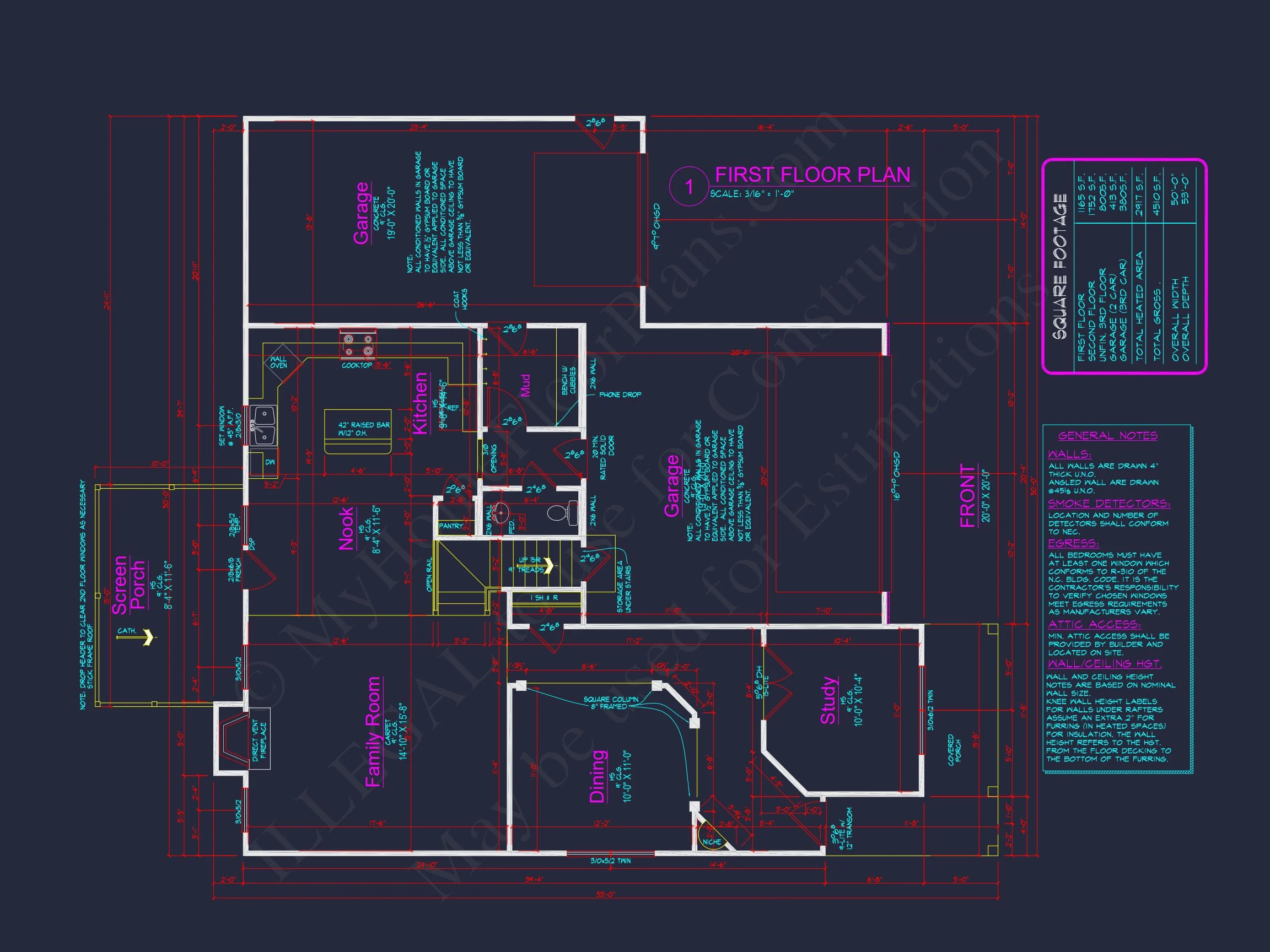 13-2097 HOUSE PLAN - Stylish House Plan with 4 Bedrooms, 3 Baths, and CAD Blueprint 10 Stylish house Plan with 4 Bedrooms, 3 Baths, and CAD Blueprint