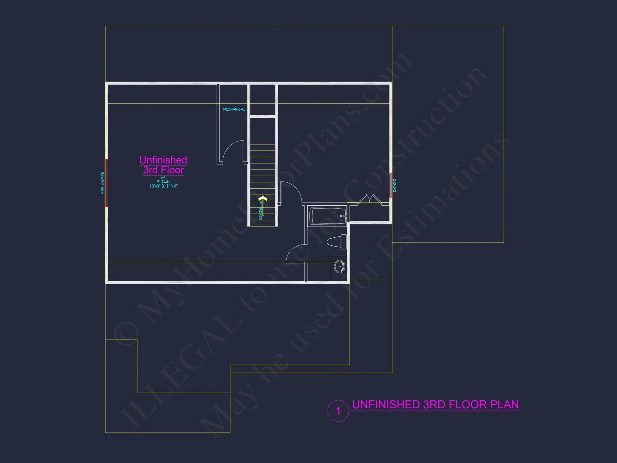 Stylish house Plan with 4 Bedrooms, 3 Baths, and CAD Blueprint
