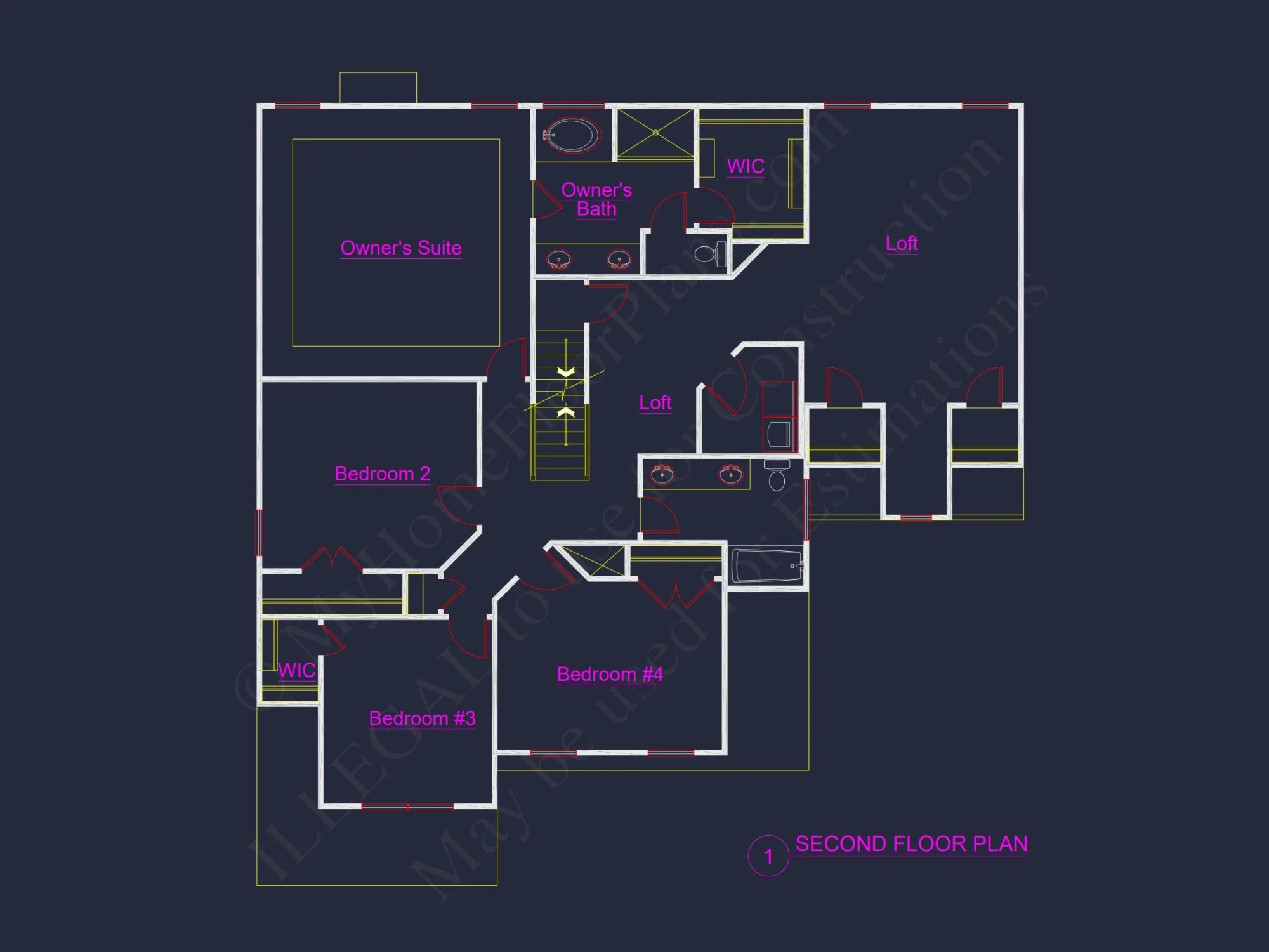 Stylish house Plan with 4 Bedrooms, 3 Baths, and CAD Blueprint