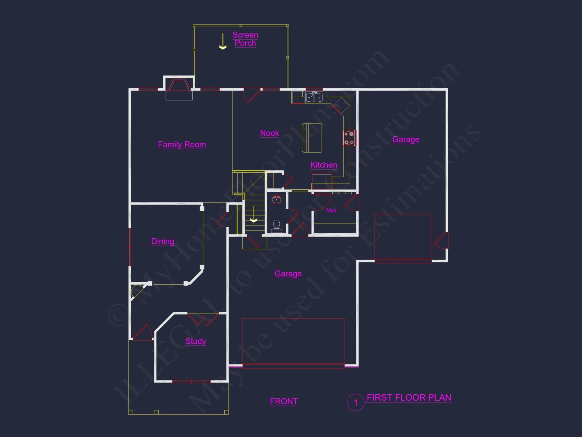 Stylish house Plan with 4 Bedrooms, 3 Baths, and CAD Blueprint