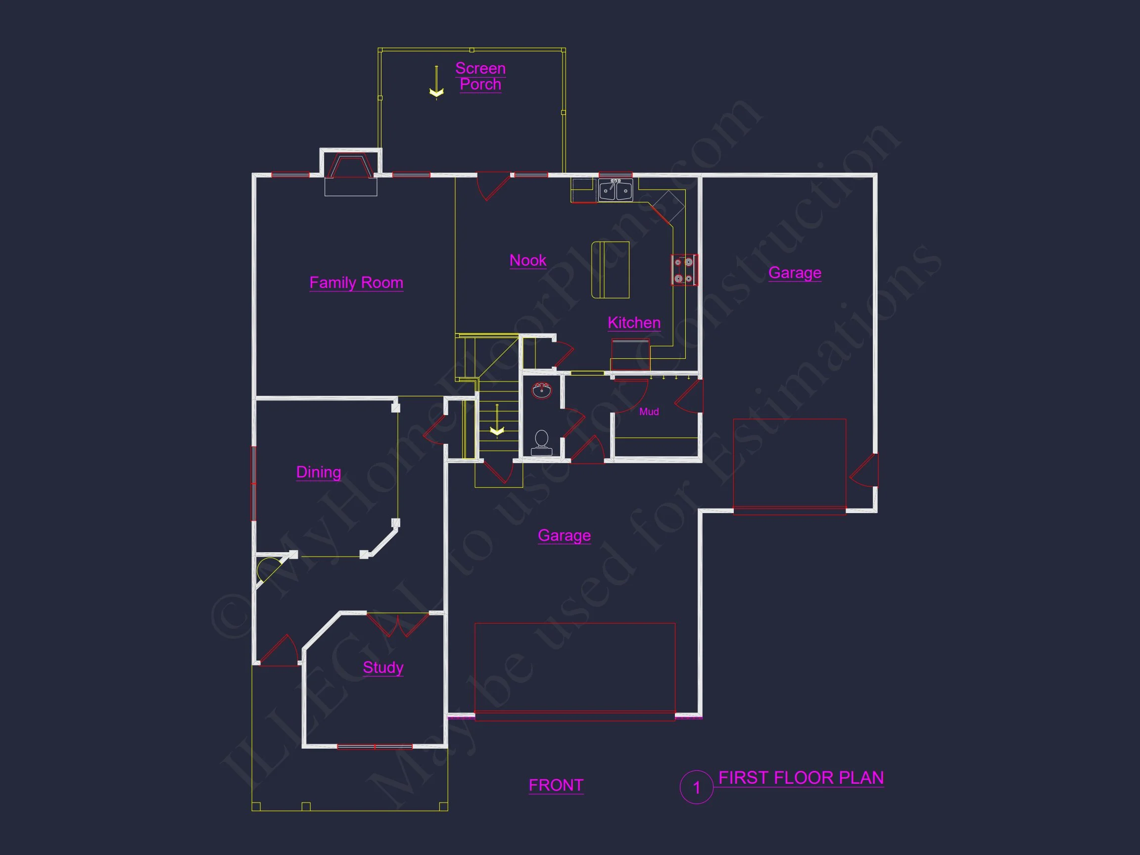 13-2097 HOUSE PLAN - Stylish House Plan with 4 Bedrooms, 3 Baths, and CAD Blueprint 7 Stylish house Plan with 4 Bedrooms, 3 Baths, and CAD Blueprint