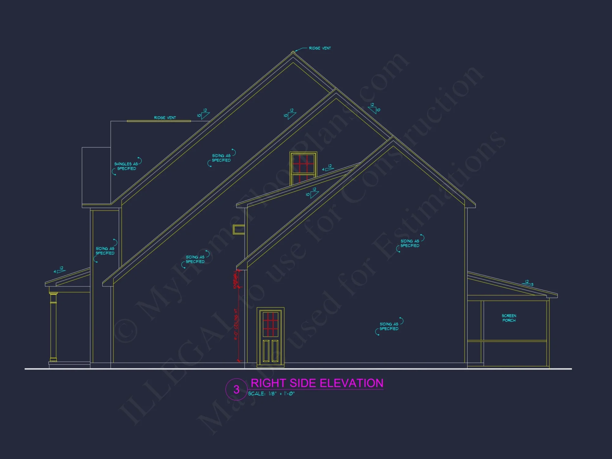 Stylish house Plan with 4 Bedrooms, 3 Baths, and CAD Blueprint