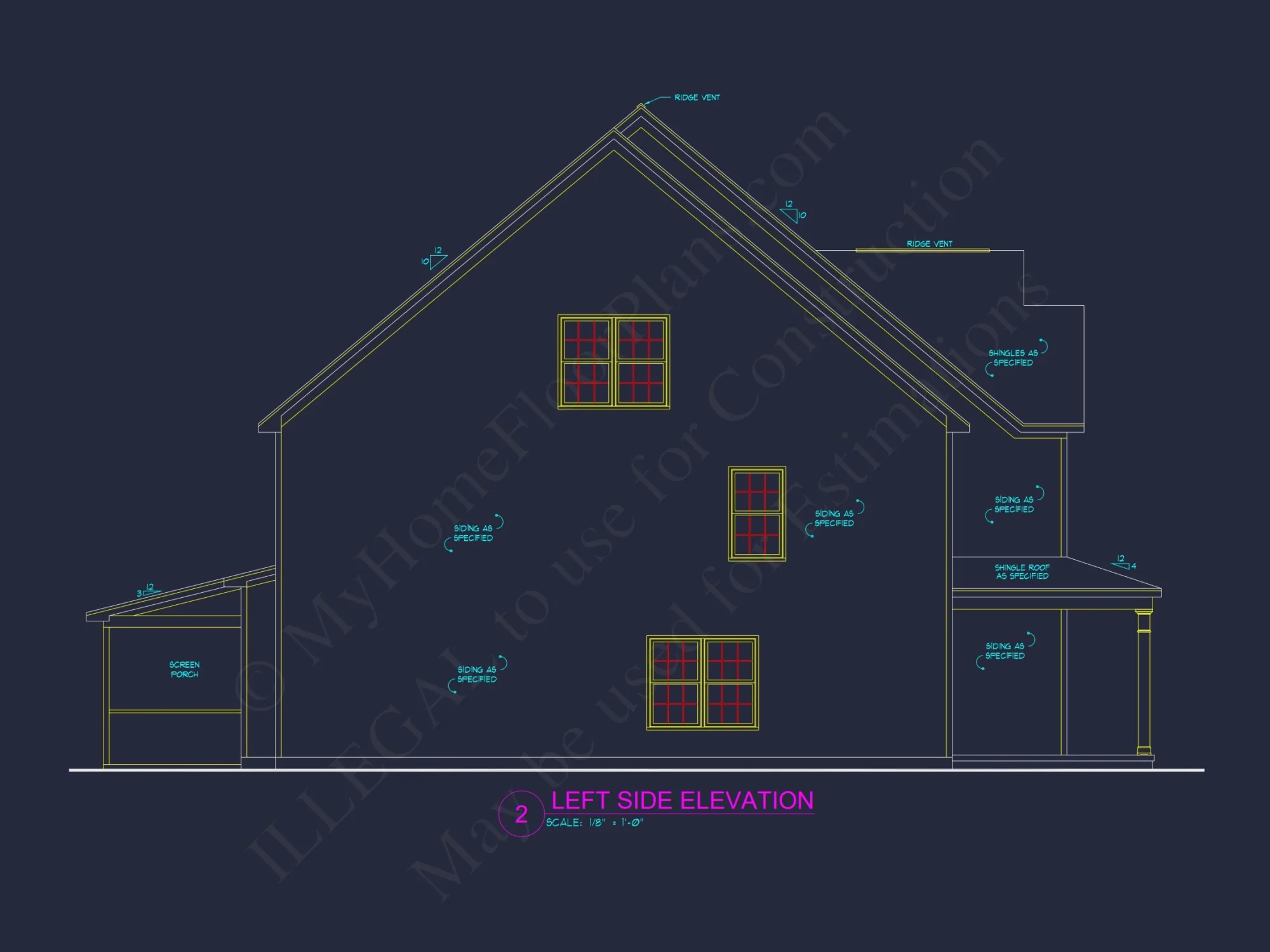 Stylish house Plan with 4 Bedrooms, 3 Baths, and CAD Blueprint