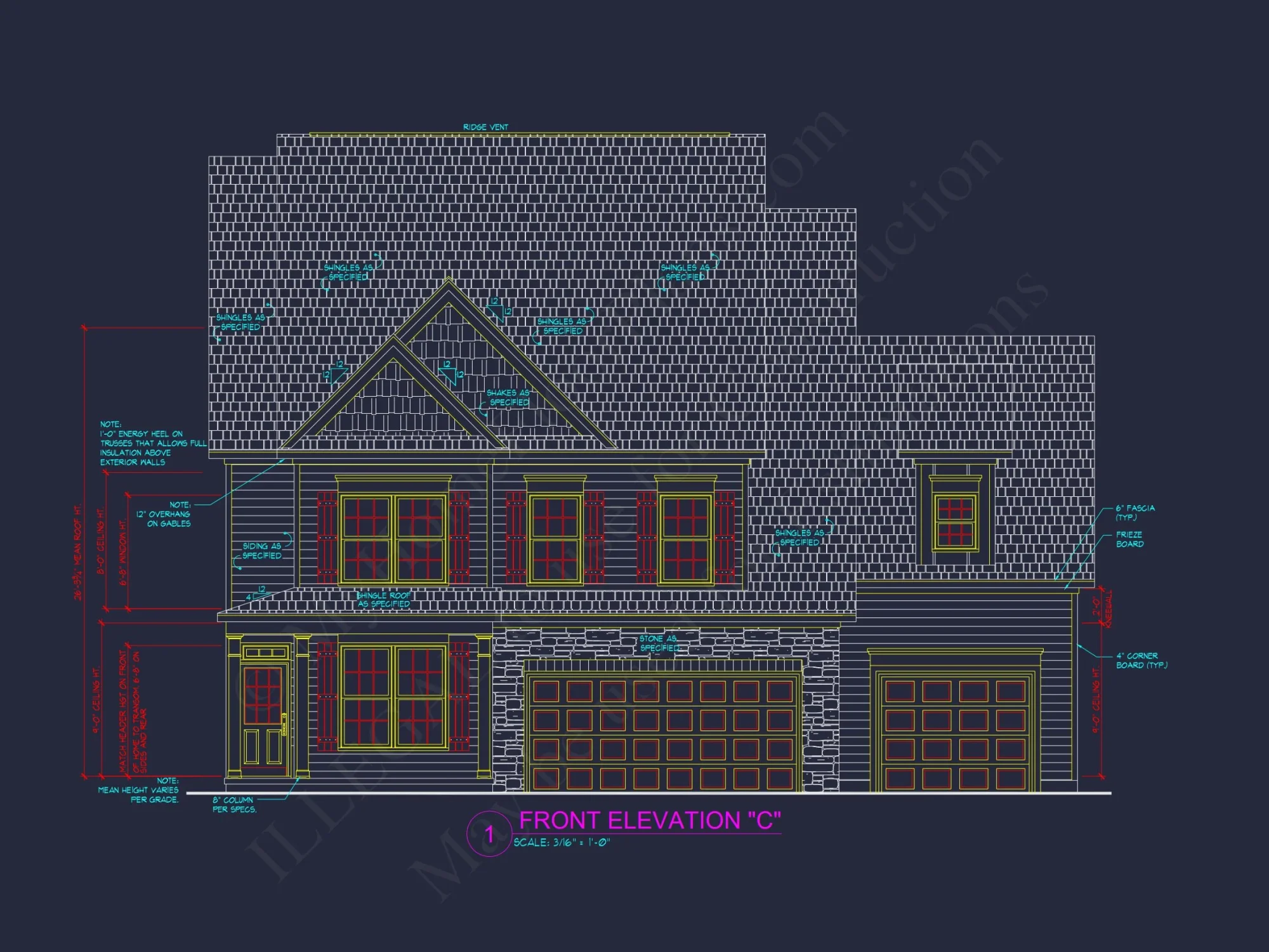 Stylish house Plan with 4 Bedrooms, 3 Baths, and CAD Blueprint