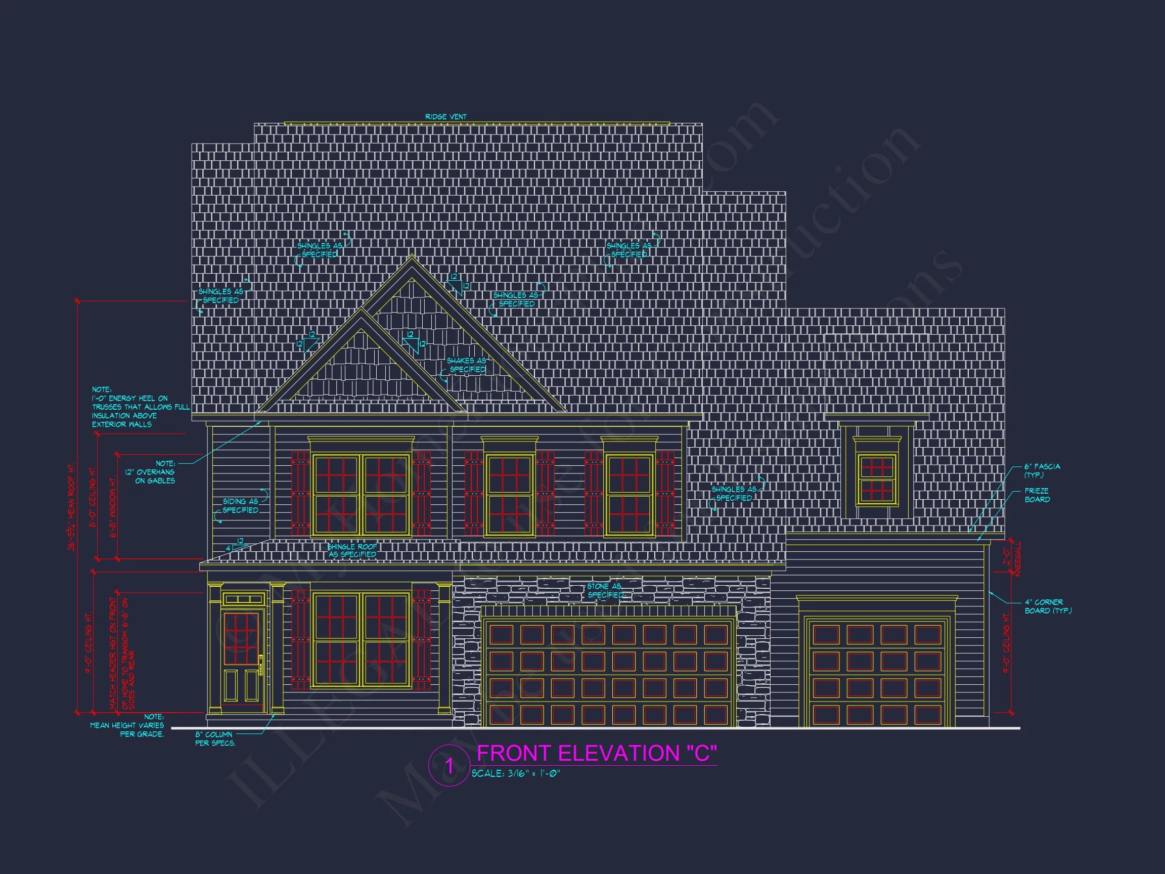 13-2097 HOUSE PLAN - Stylish House Plan with 4 Bedrooms, 3 Baths, and CAD Blueprint 3 Stylish house Plan with 4 Bedrooms, 3 Baths, and CAD Blueprint