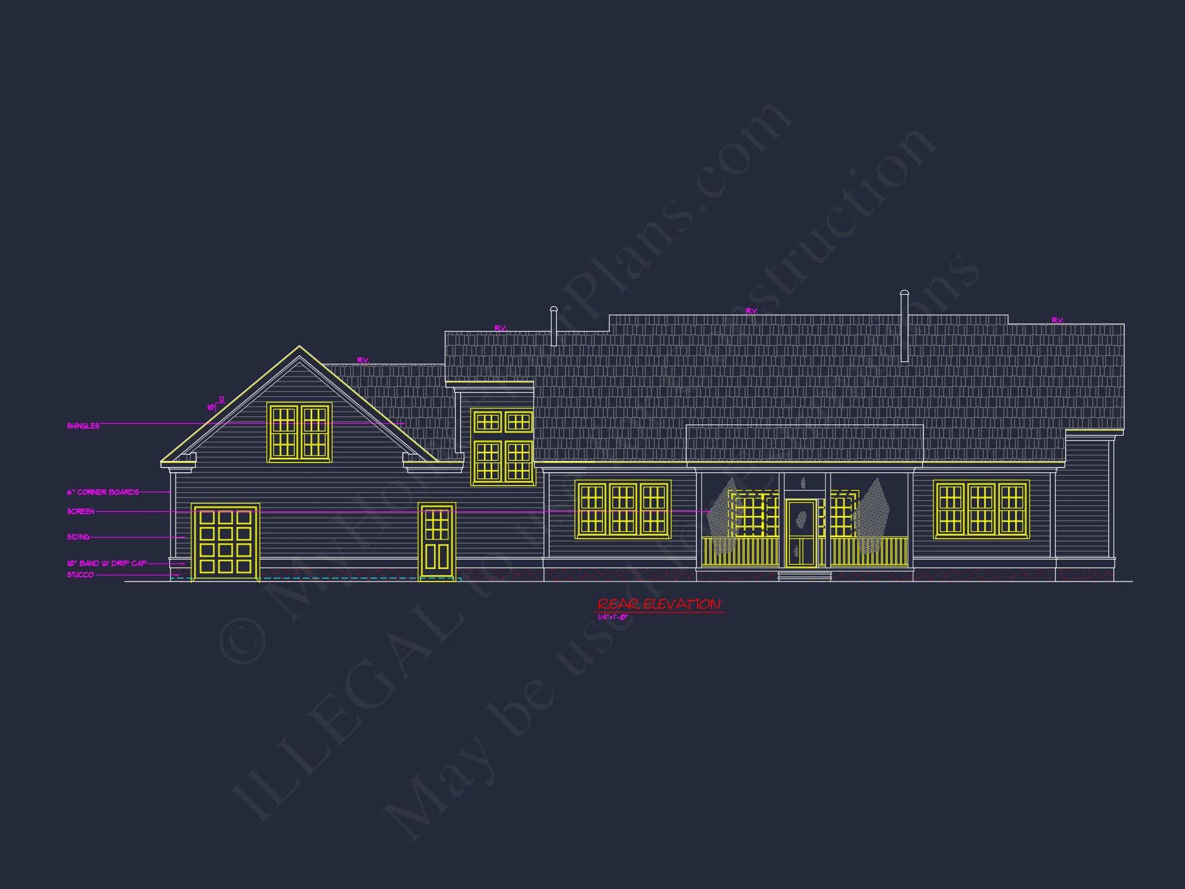 Traditional Craftsman house Blueprint with CAD Floor Plans