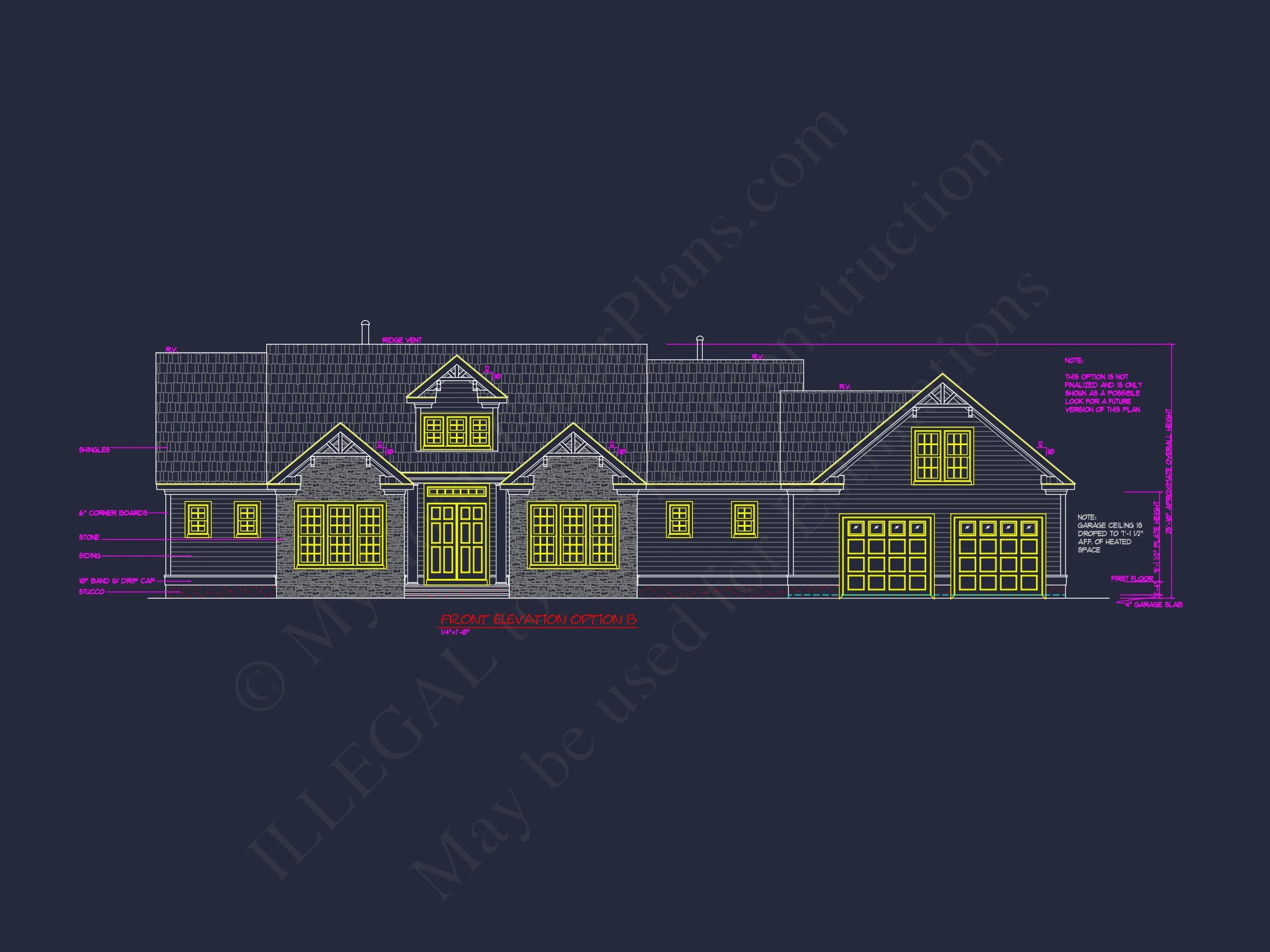 Traditional Craftsman house Blueprint with CAD Floor Plans