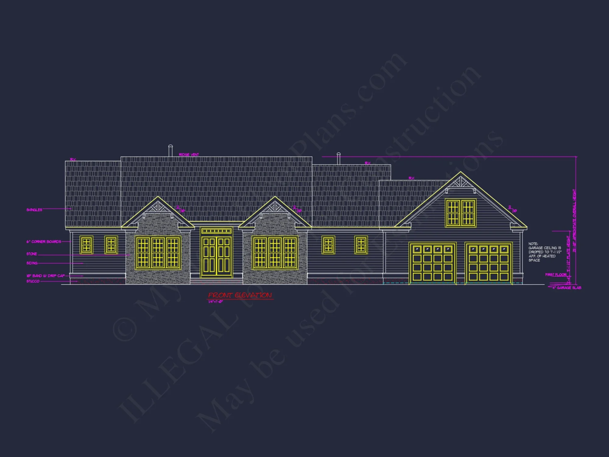 Traditional Craftsman house Blueprint with CAD Floor Plans
