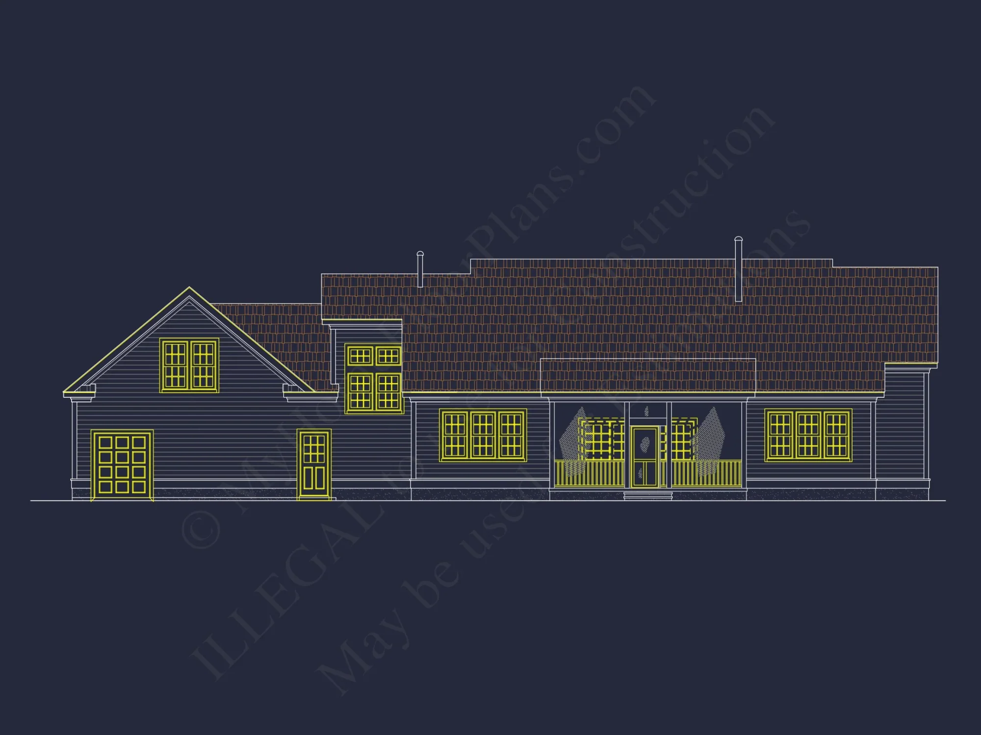 Traditional Craftsman house Blueprint with CAD Floor Plans