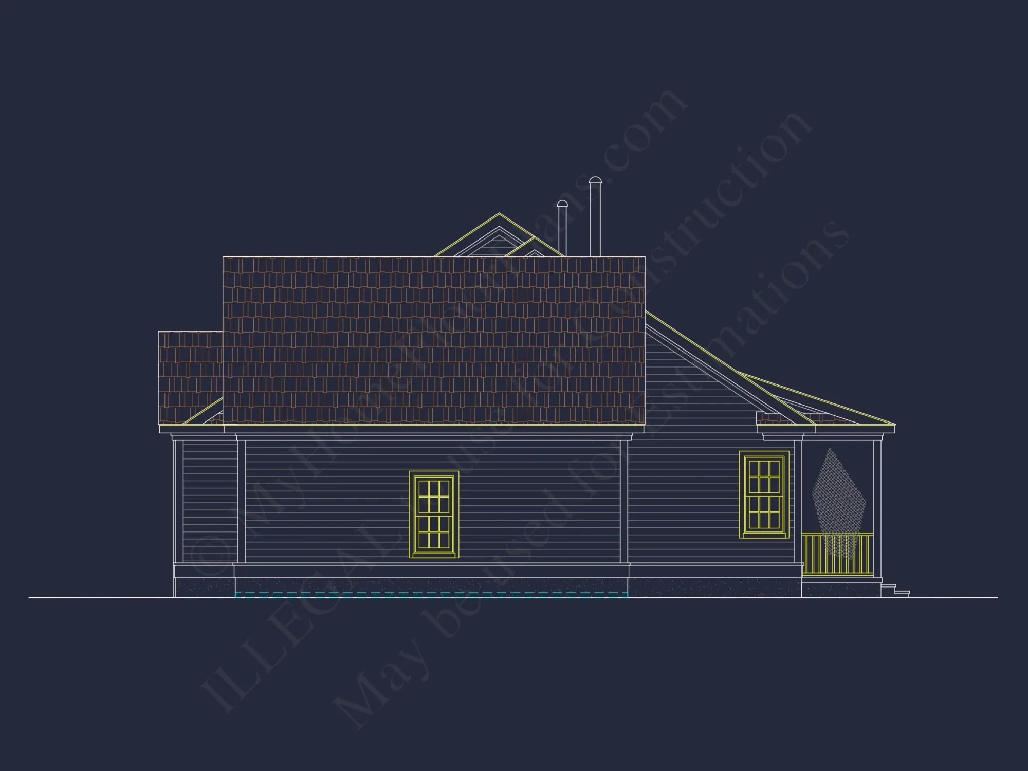 Traditional Craftsman house Blueprint with CAD Floor Plans