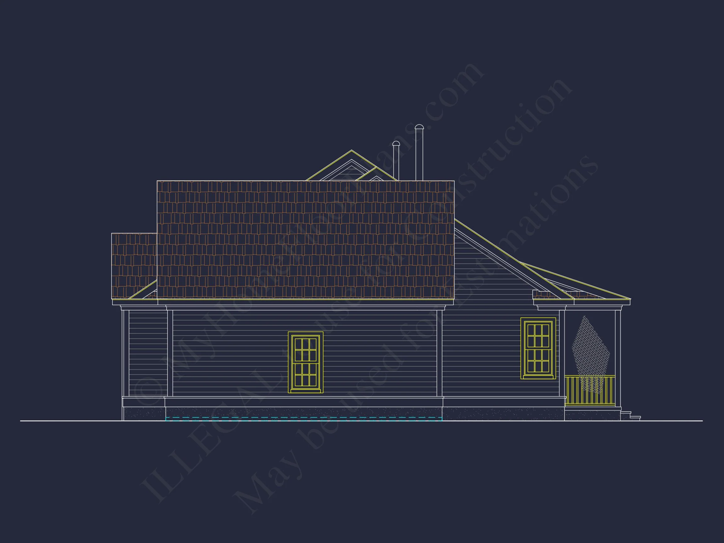 Traditional Craftsman house Blueprint with CAD Floor Plans