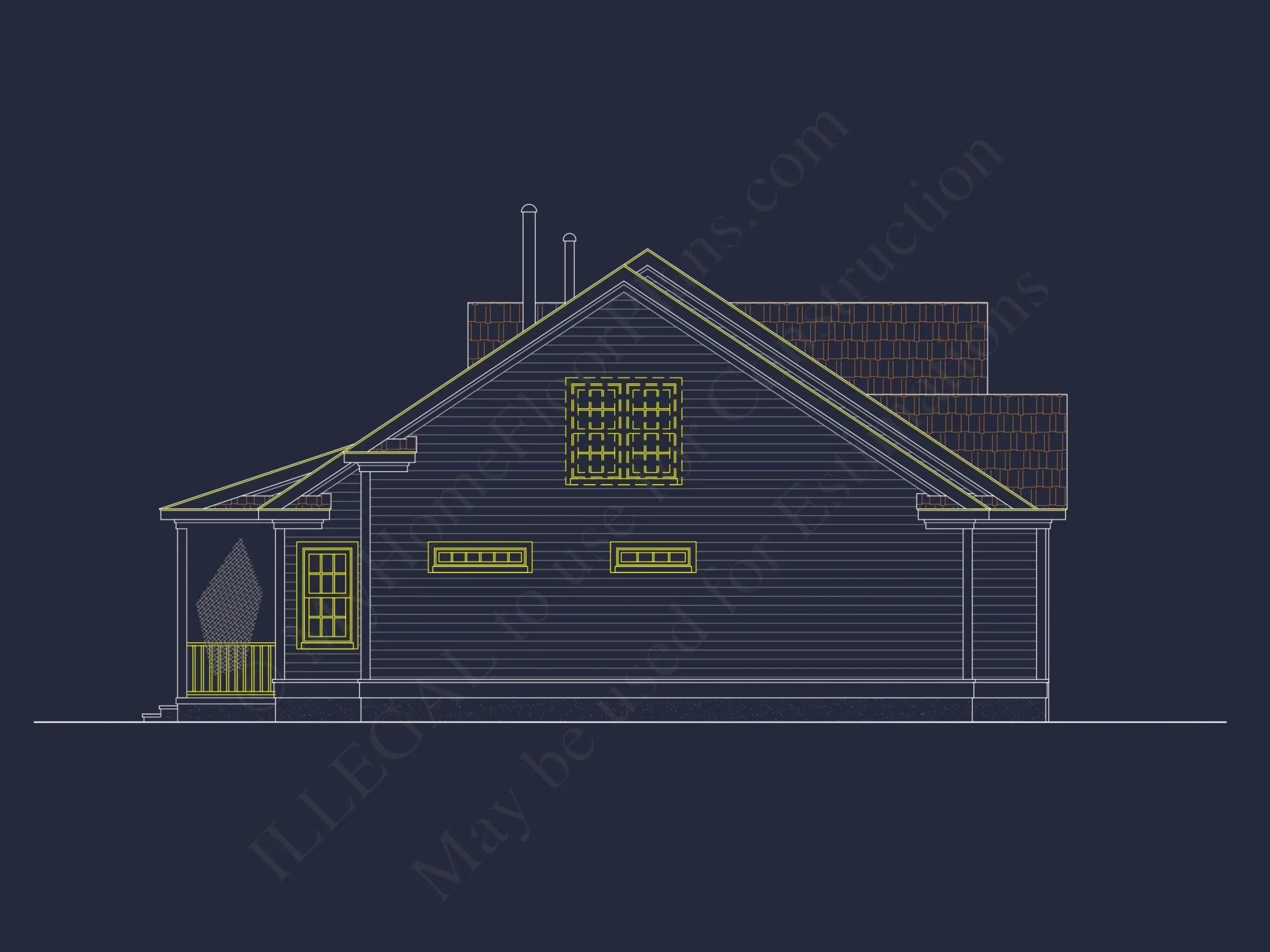 Traditional Craftsman house Blueprint with CAD Floor Plans
