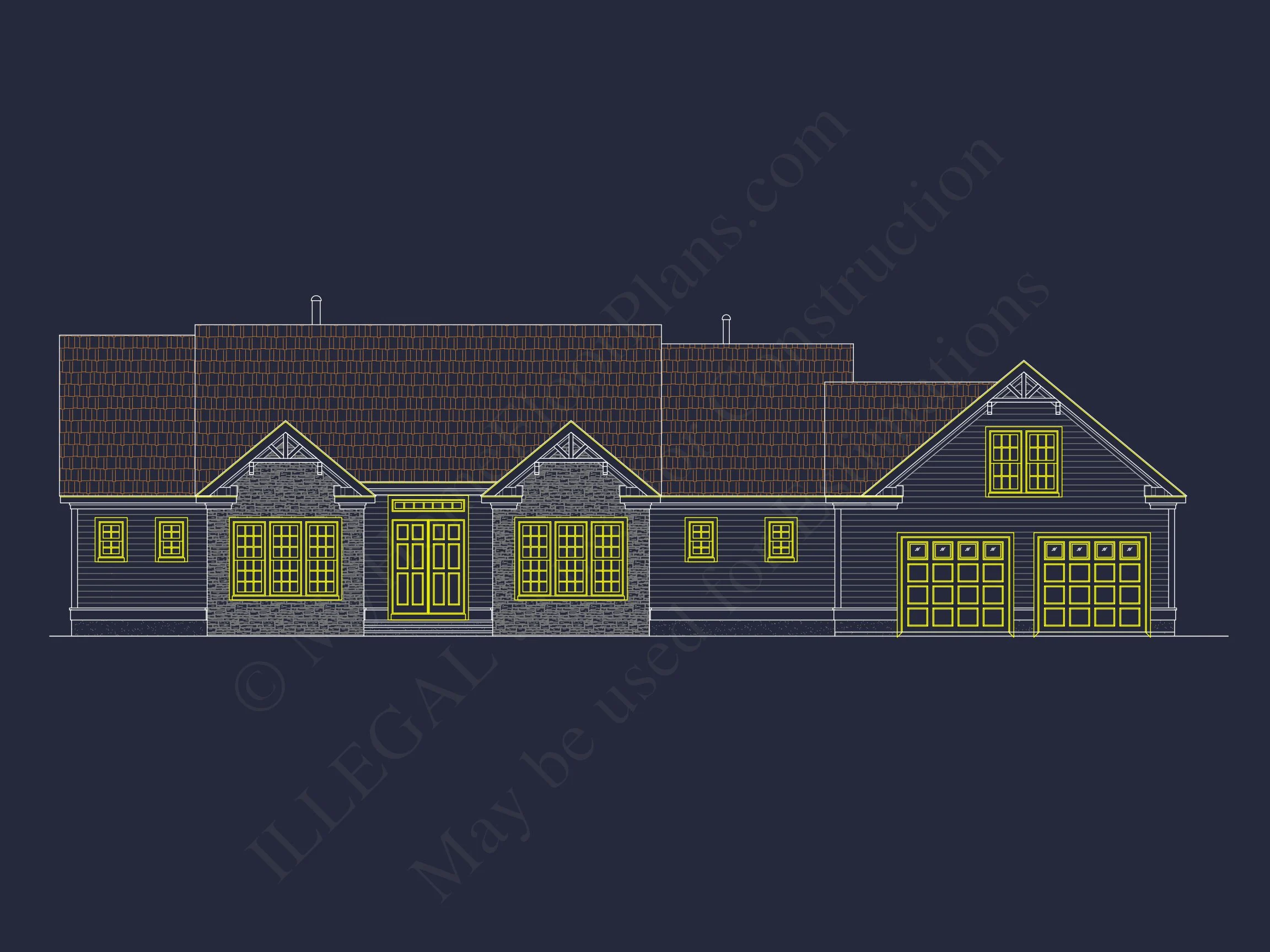 Traditional Craftsman house Blueprint with CAD Floor Plans