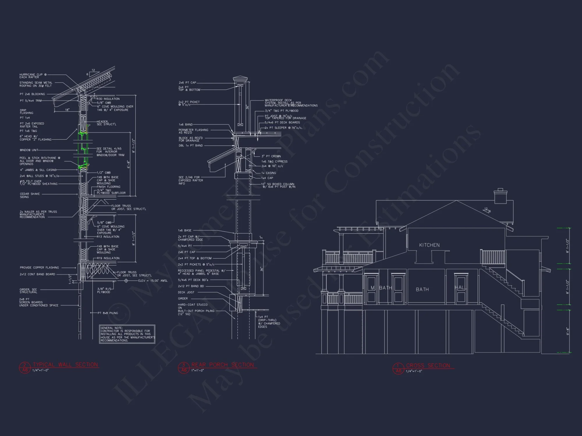 Elegant Beach house Plan with CAD Blueprint & Unique Designs