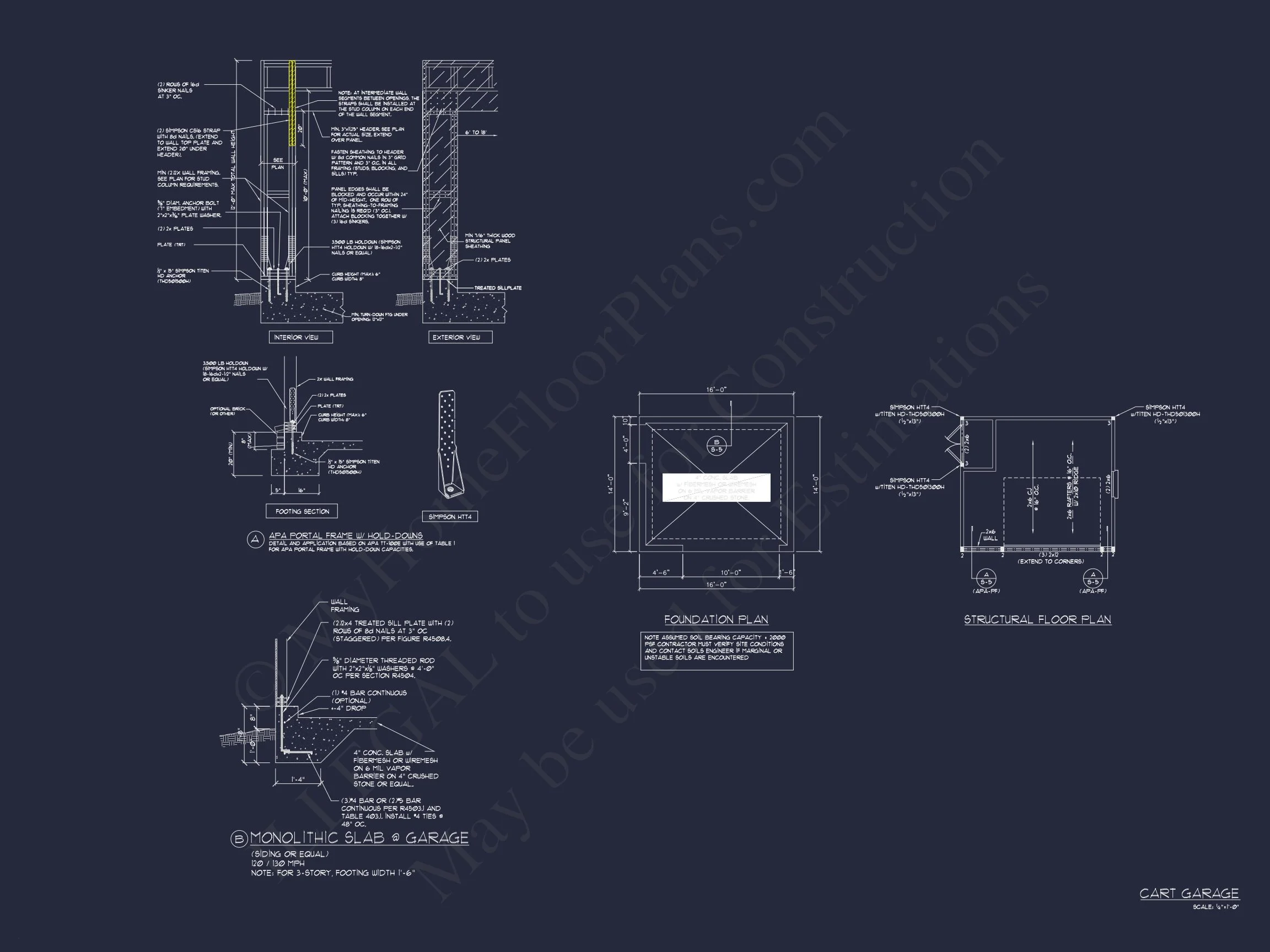Modern Beach Bungalow house Plan: Blueprint & CAD Designs