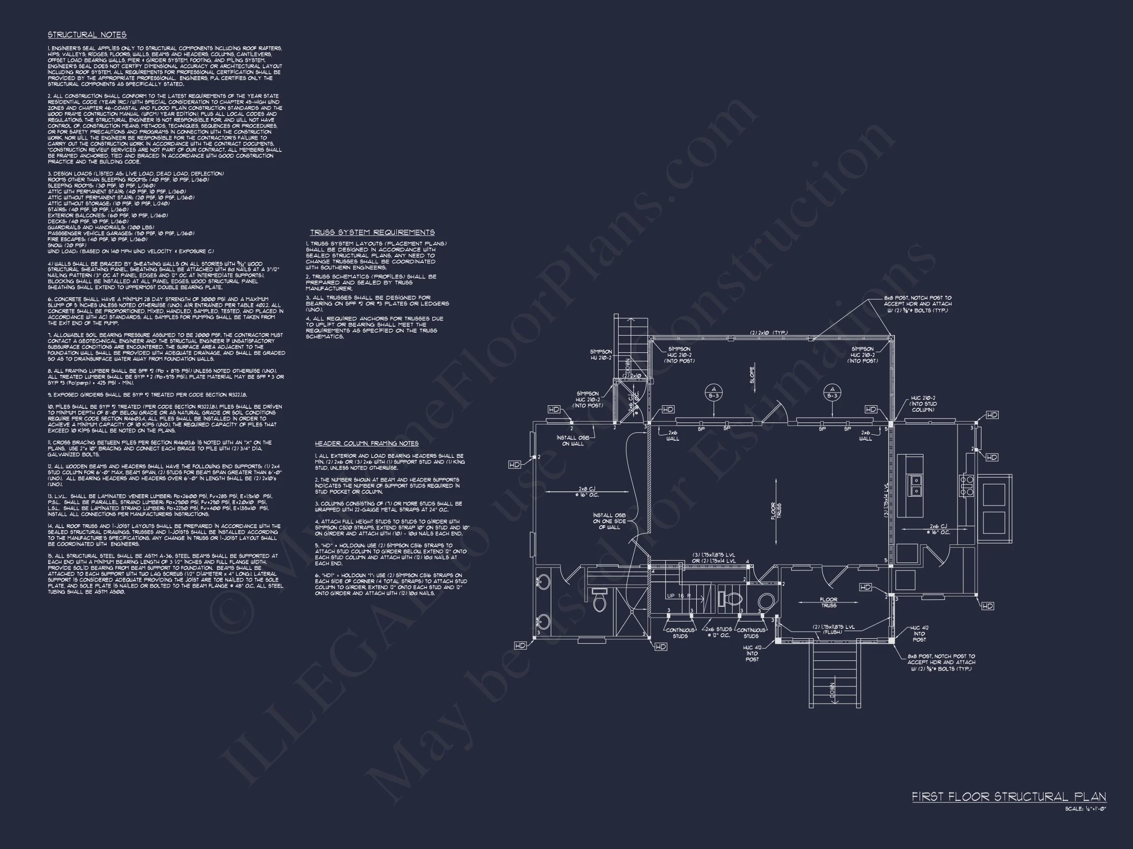 Modern Beach Bungalow house Plan: Blueprint & CAD Designs