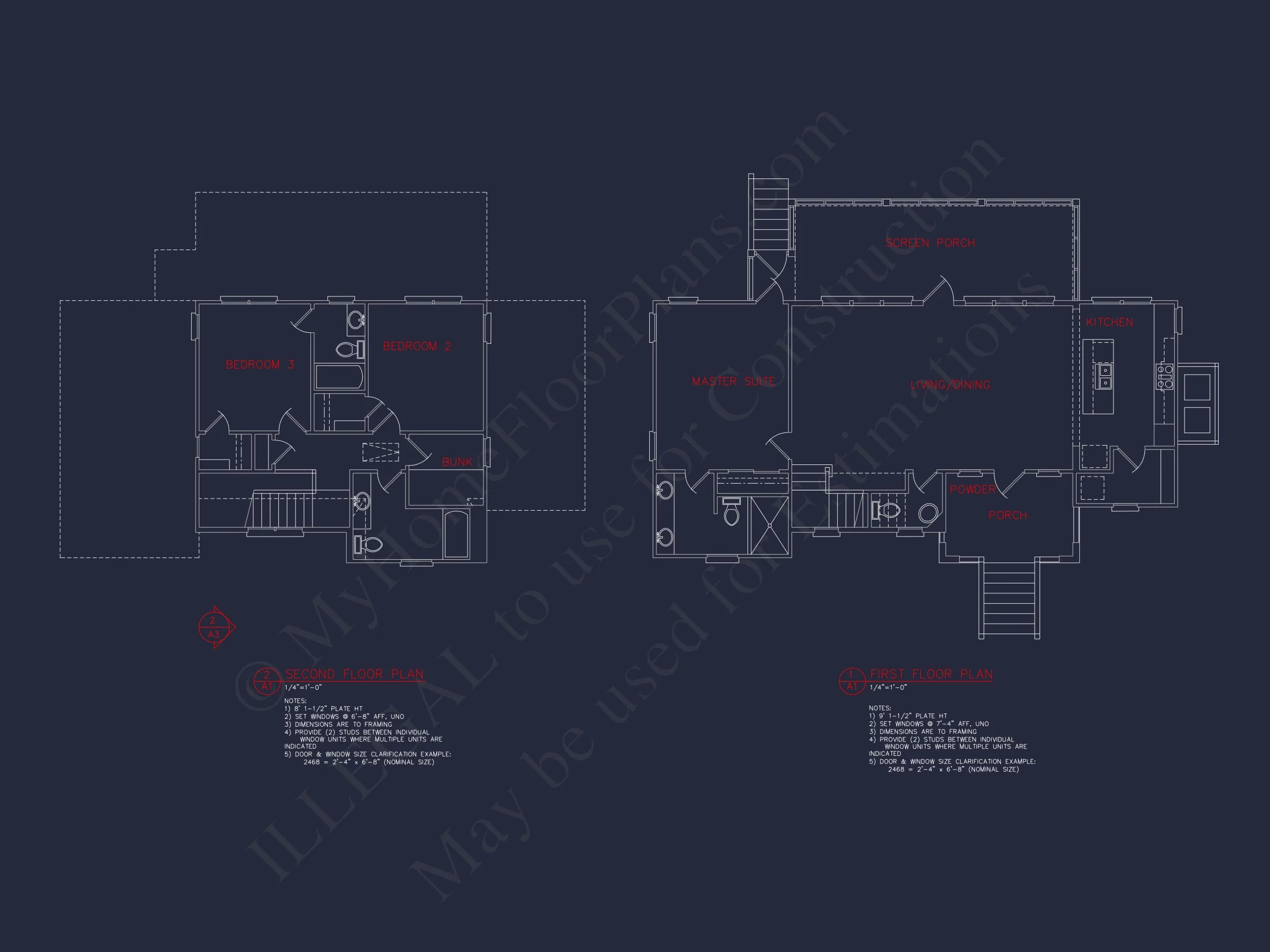 Modern Beach Bungalow house Plan: Blueprint & CAD Designs