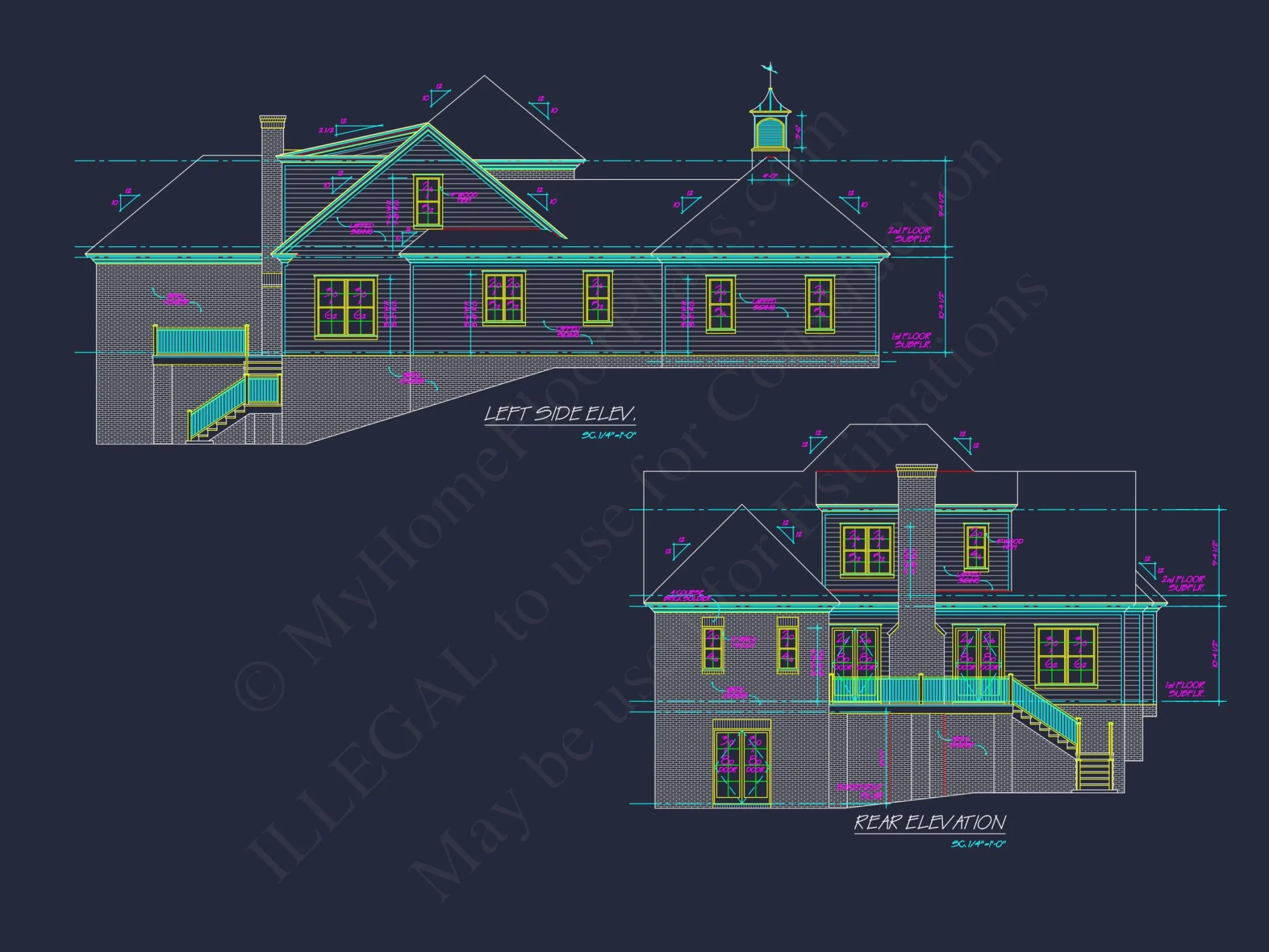 Colonial Farmhouse house Plan with CAD Designs & Floor Plans