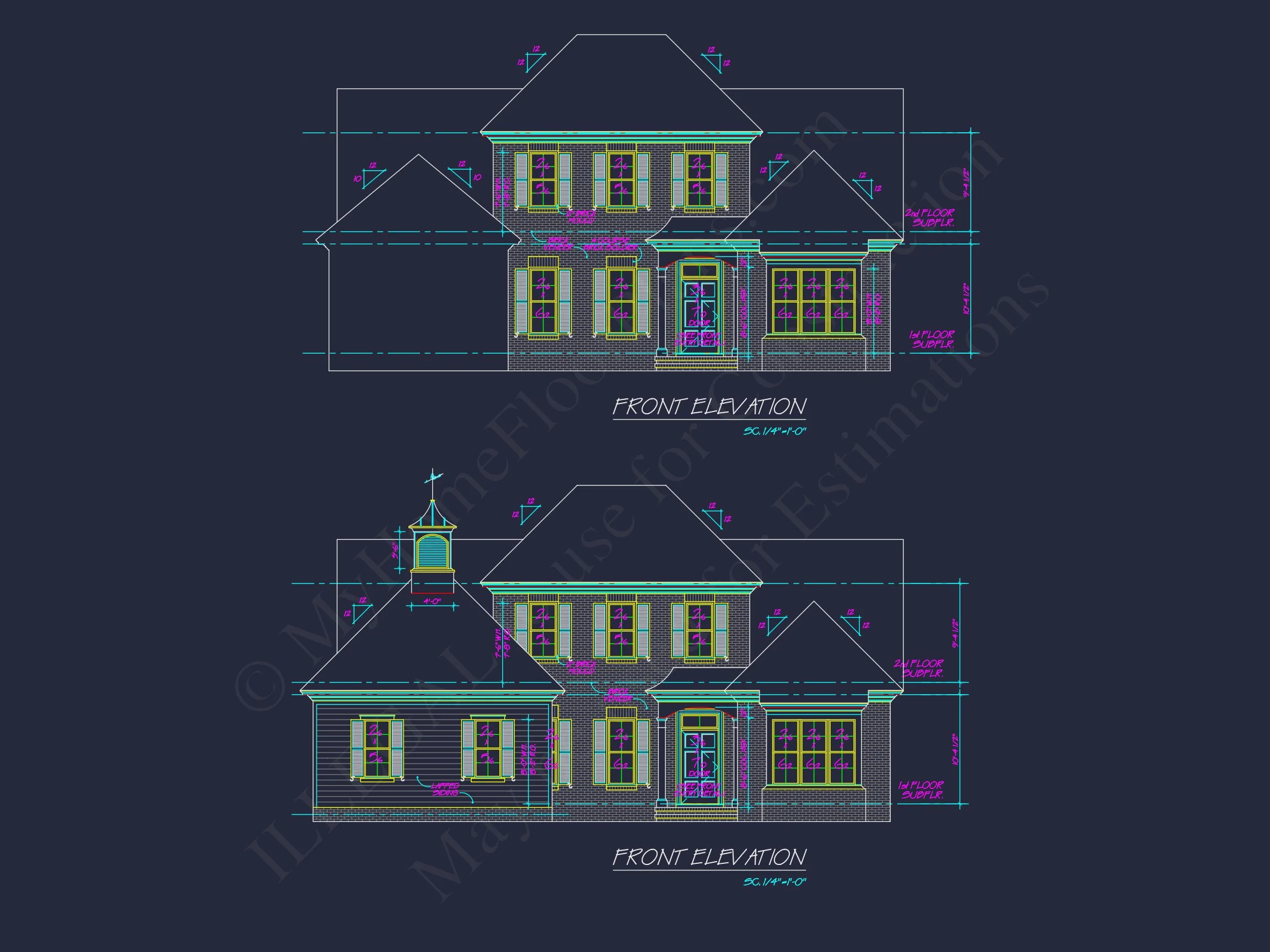 Colonial Farmhouse house Plan with CAD Designs & Floor Plans
