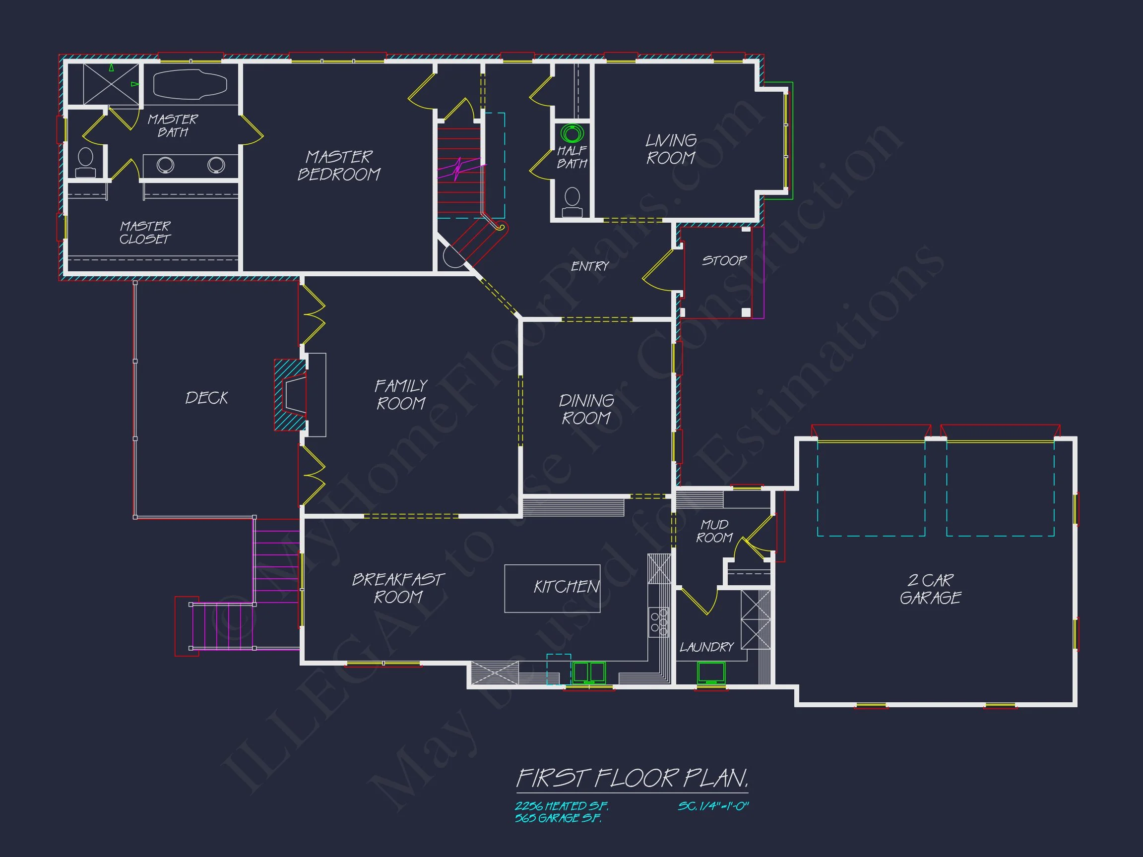 Colonial Farmhouse house Plan with CAD Designs & Floor Plans
