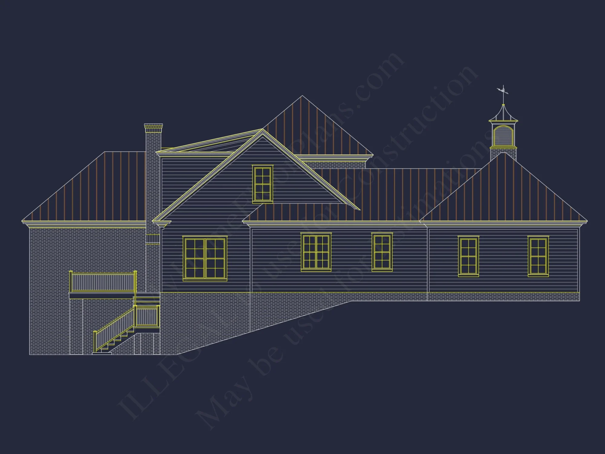 Colonial Farmhouse house Plan with CAD Designs & Floor Plans