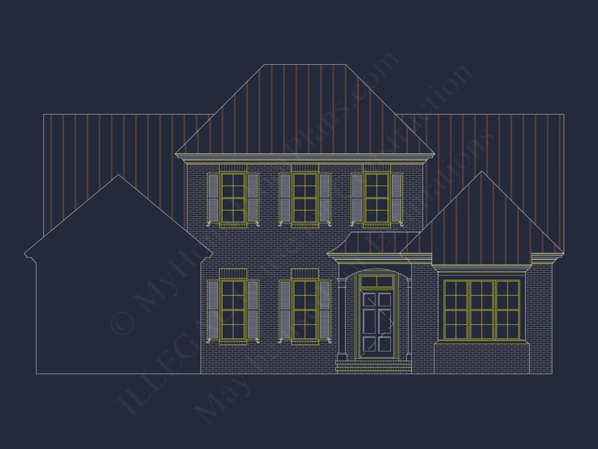Colonial Farmhouse house Plan with CAD Designs & Floor Plans