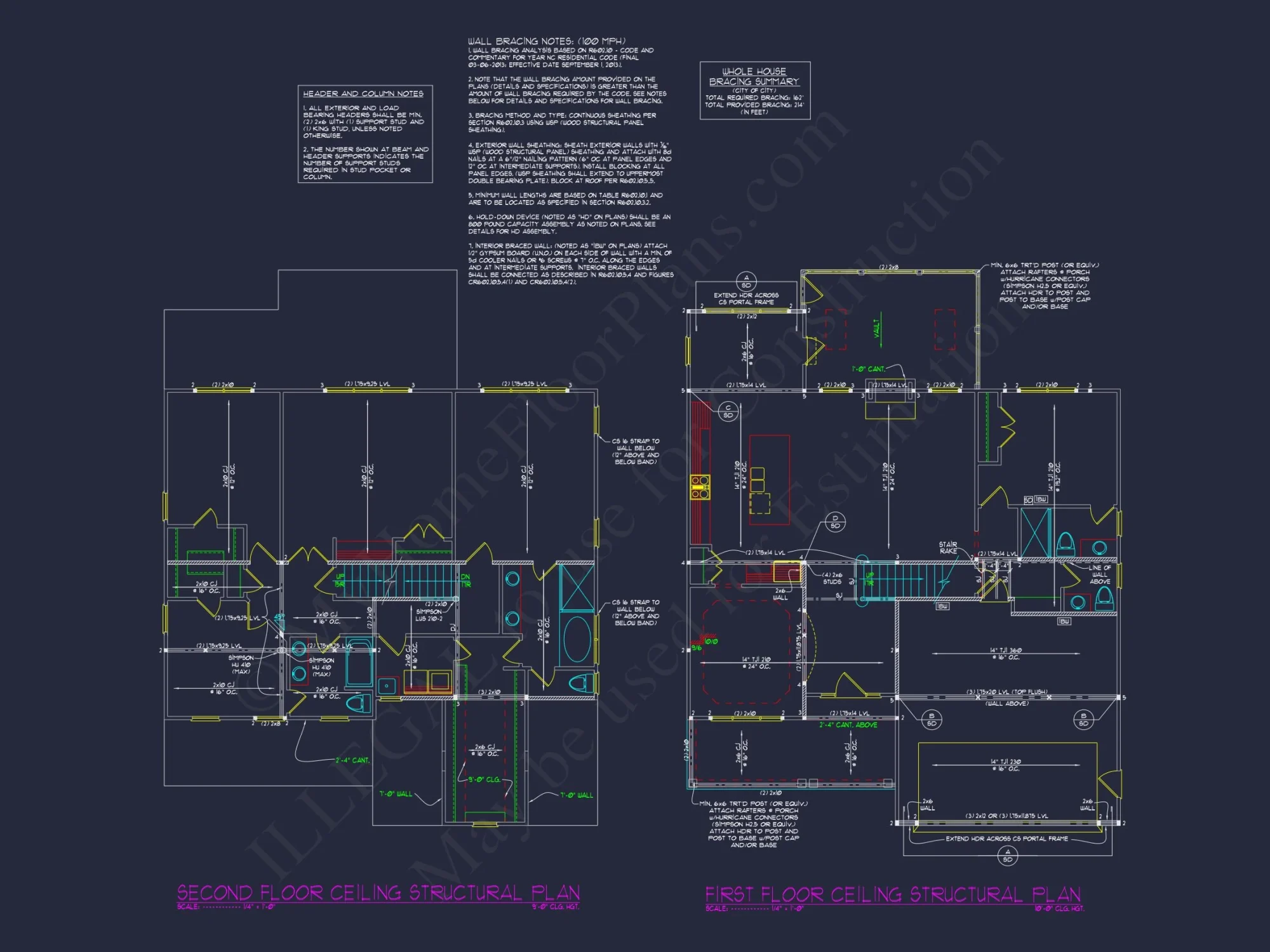 Craftsman house Plan: 2-Story CAD Blueprint with 4 Bedrooms