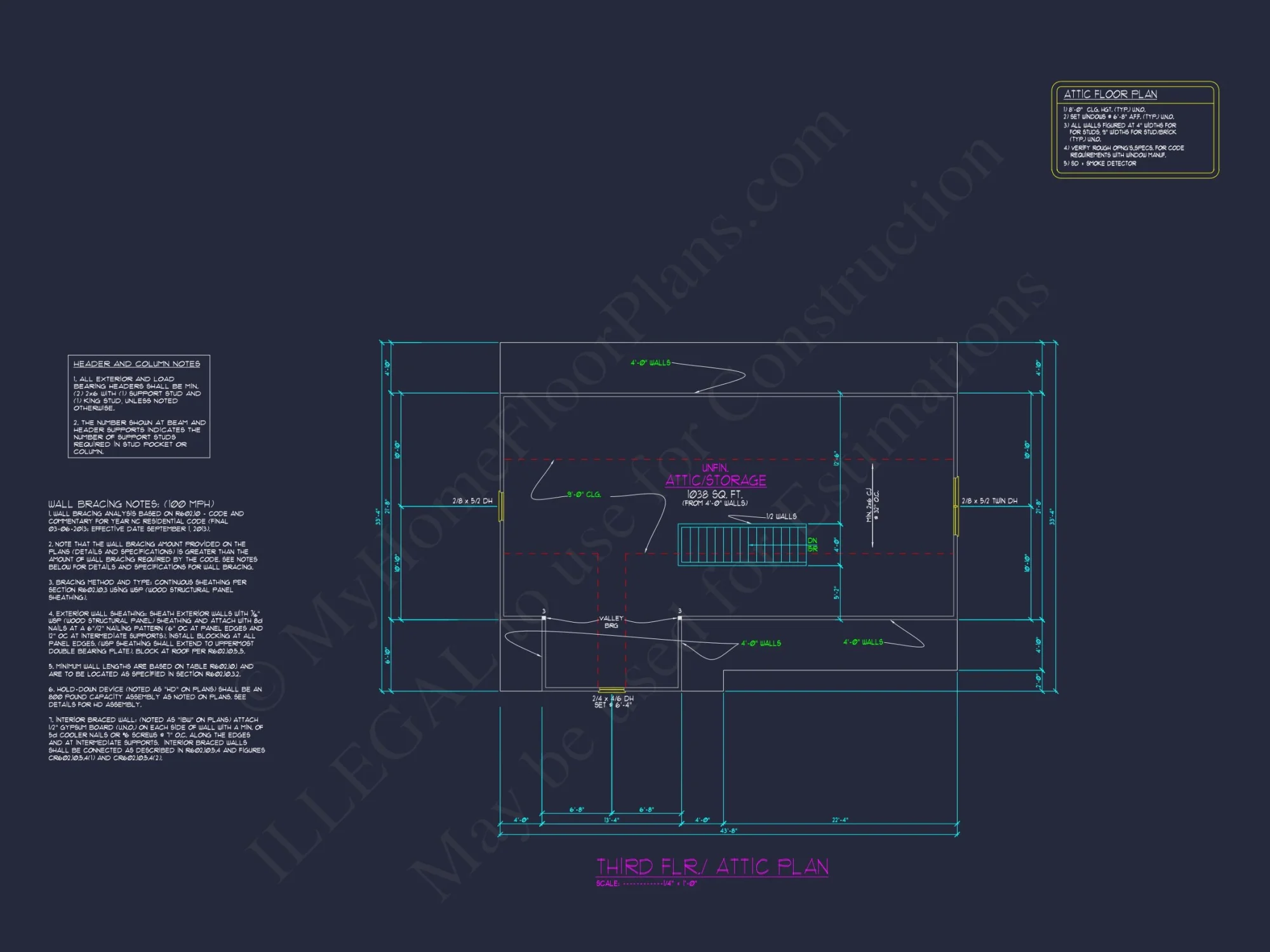 Craftsman house Plan: 2-Story CAD Blueprint with 4 Bedrooms