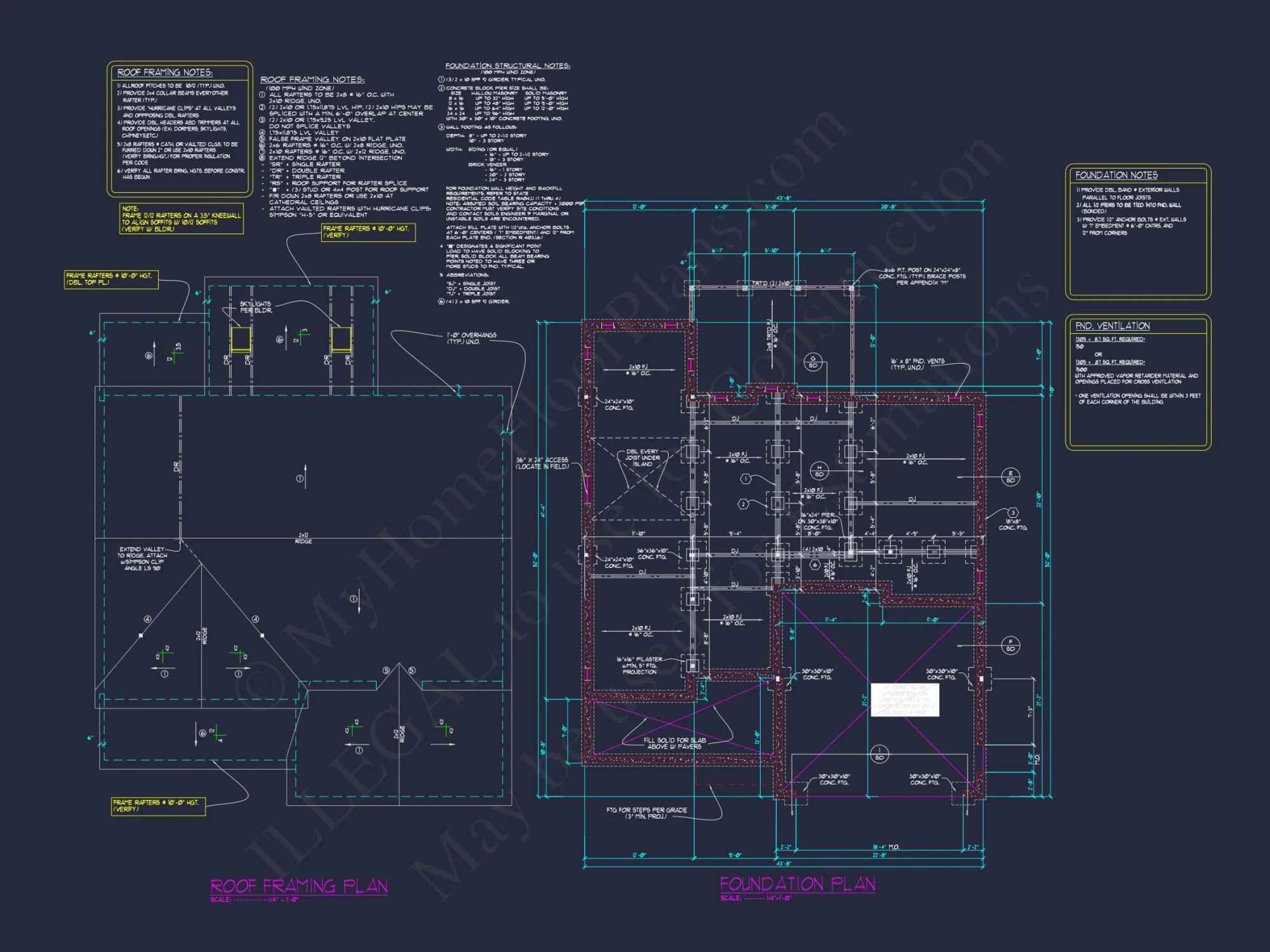 Craftsman house Plan: 2-Story CAD Blueprint with 4 Bedrooms