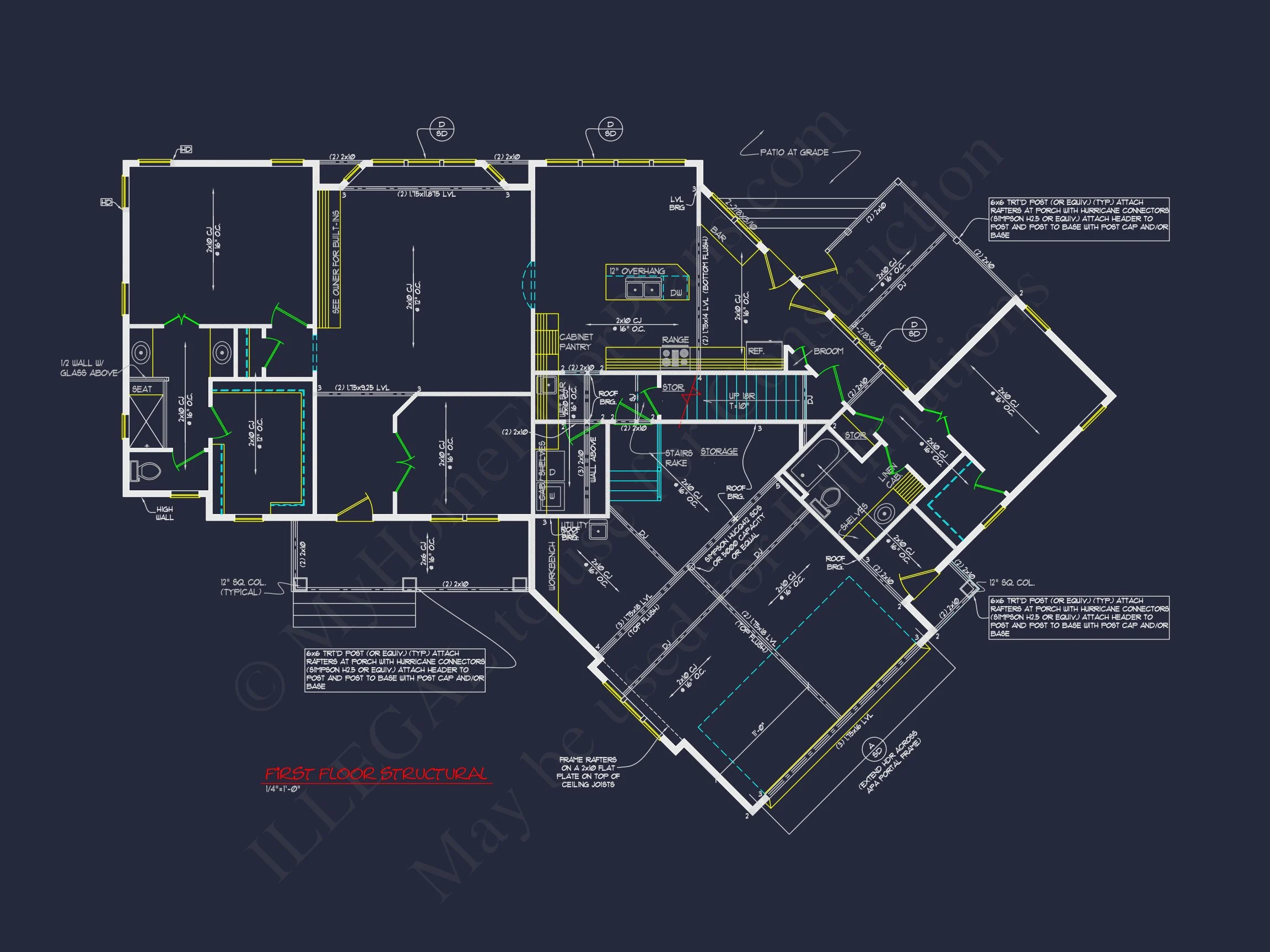 Modern Craftsman house Plan with Spacious Floor Designs and CAD Blueprint
