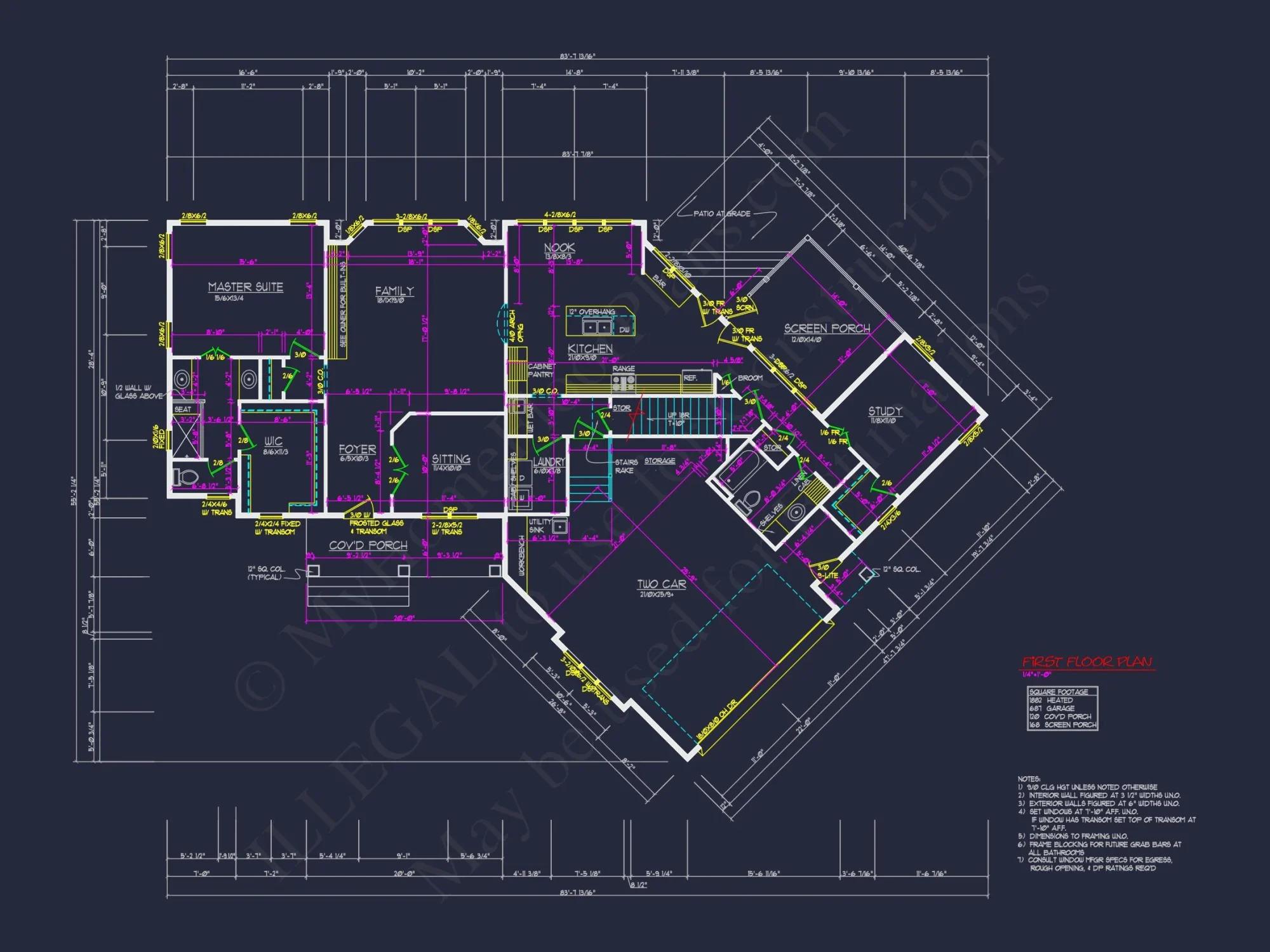 Modern Craftsman house Plan with Spacious Floor Designs and CAD Blueprint